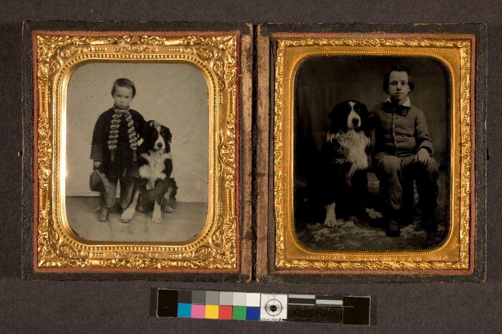 Portrait of boy and dog (4420691472)