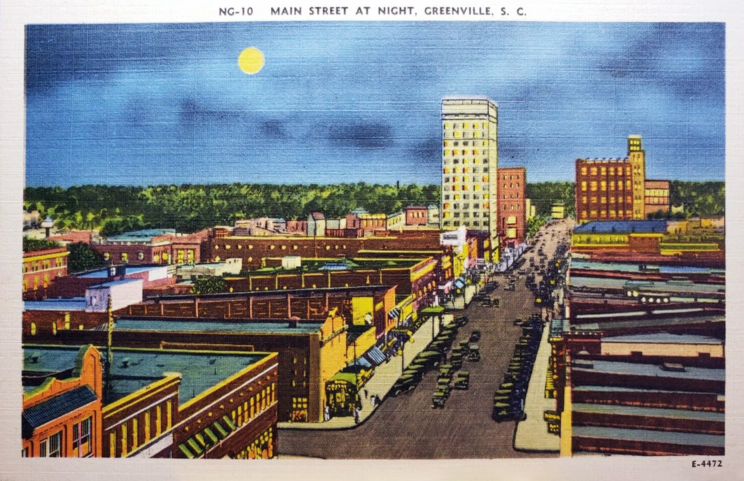 Main Street at night Greenville