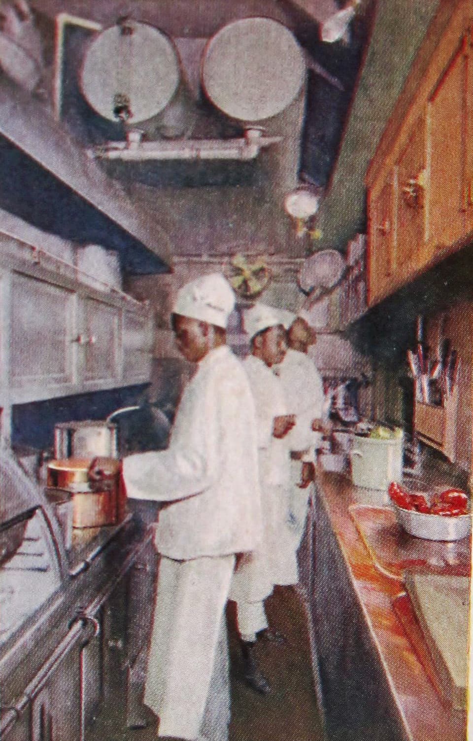 Pennsylvania Railroad chefs in kitchen