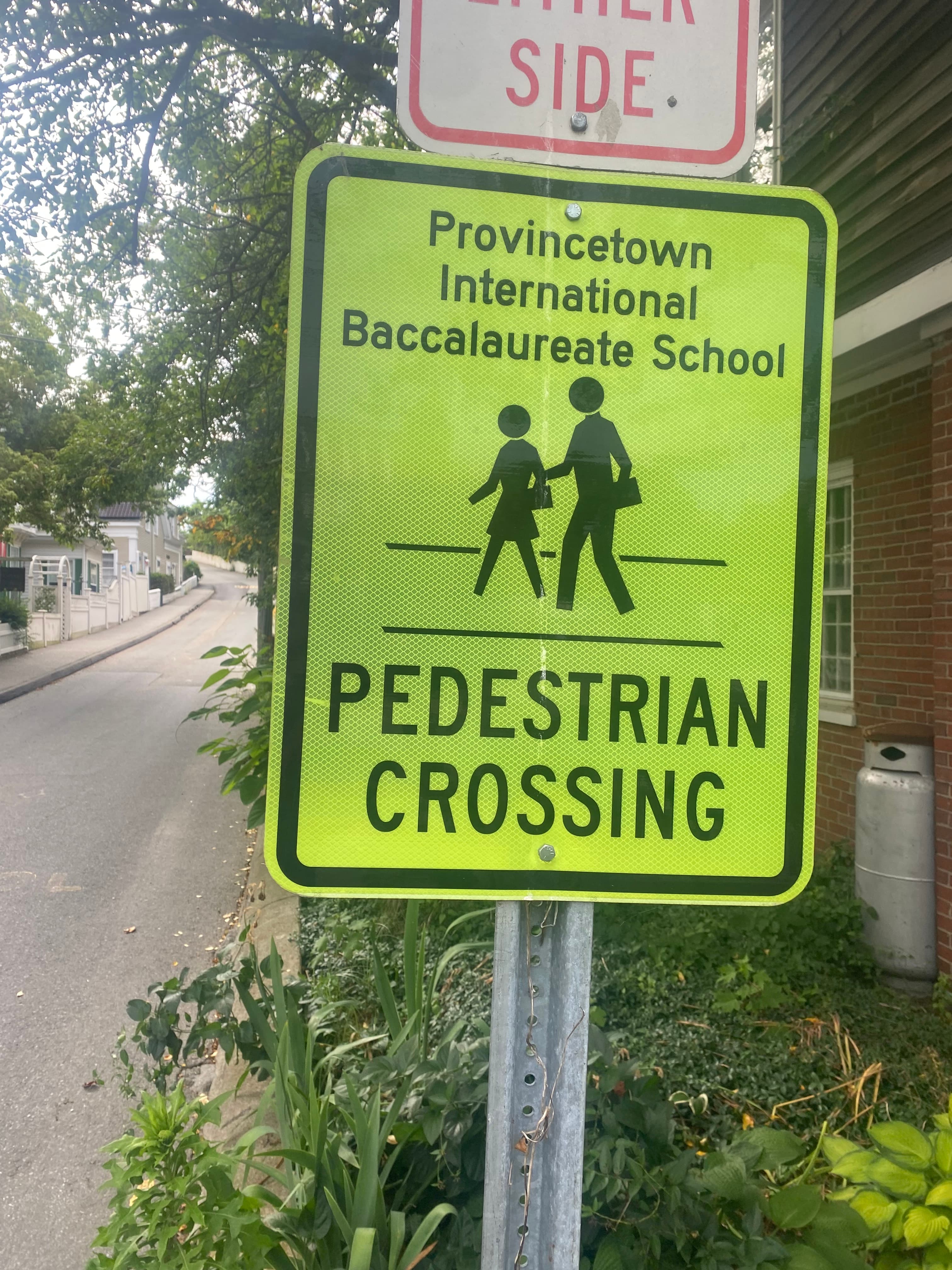 PTOWN IB school ped xing sign