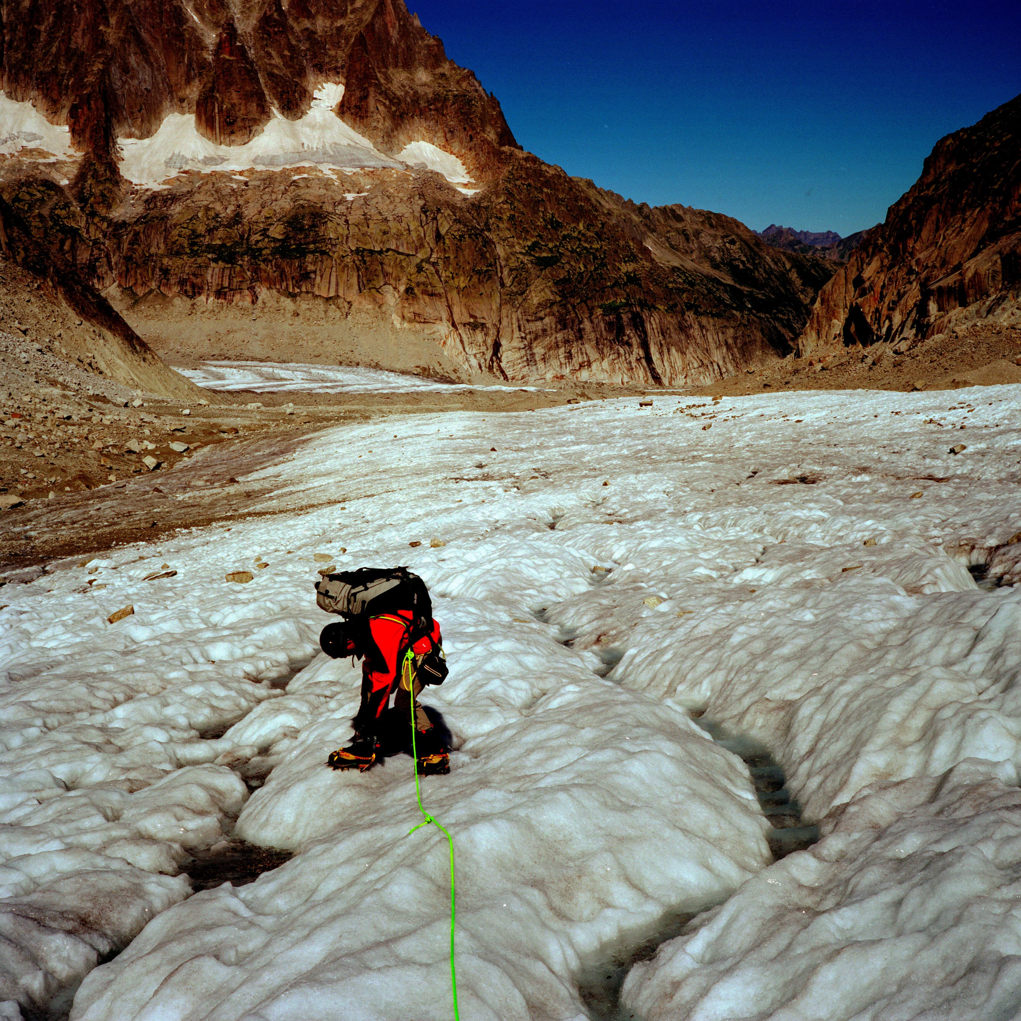 Sur le glacier de Leschaux
