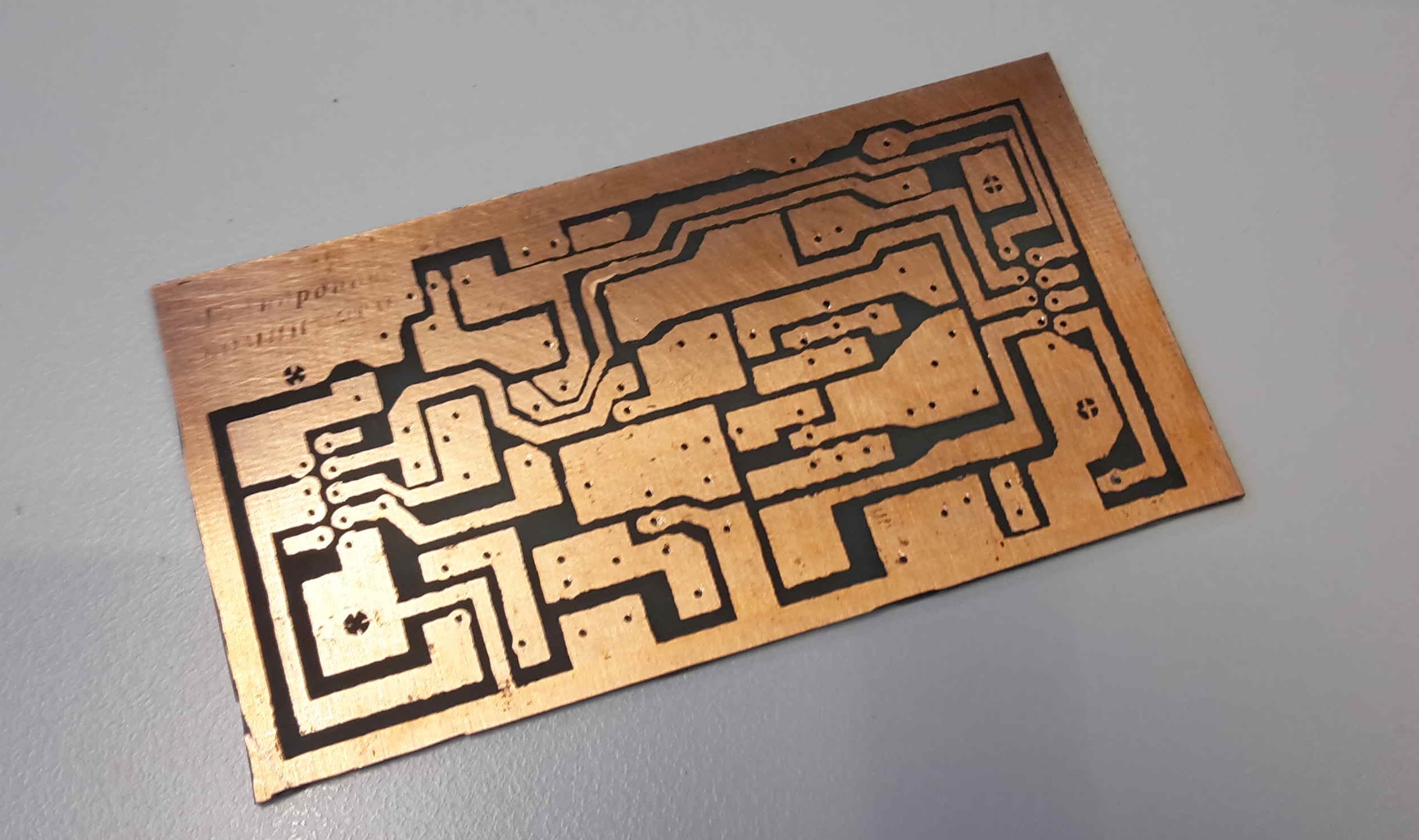 Etched circuit board after cleaning