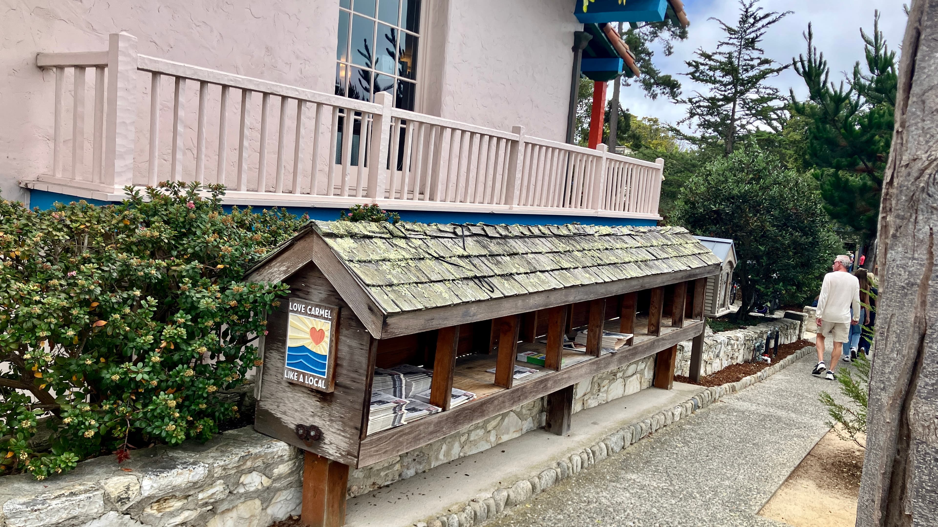 Carmel Library newspaper stand 2