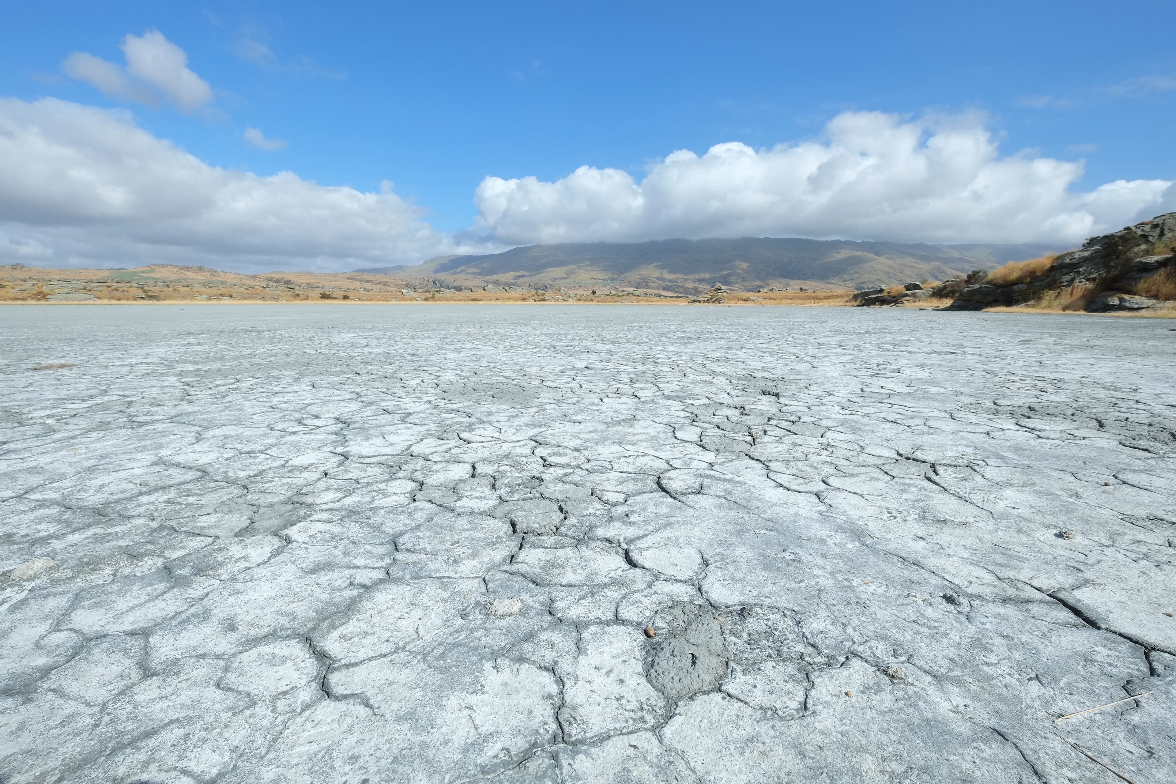 Dried up salt lake surface