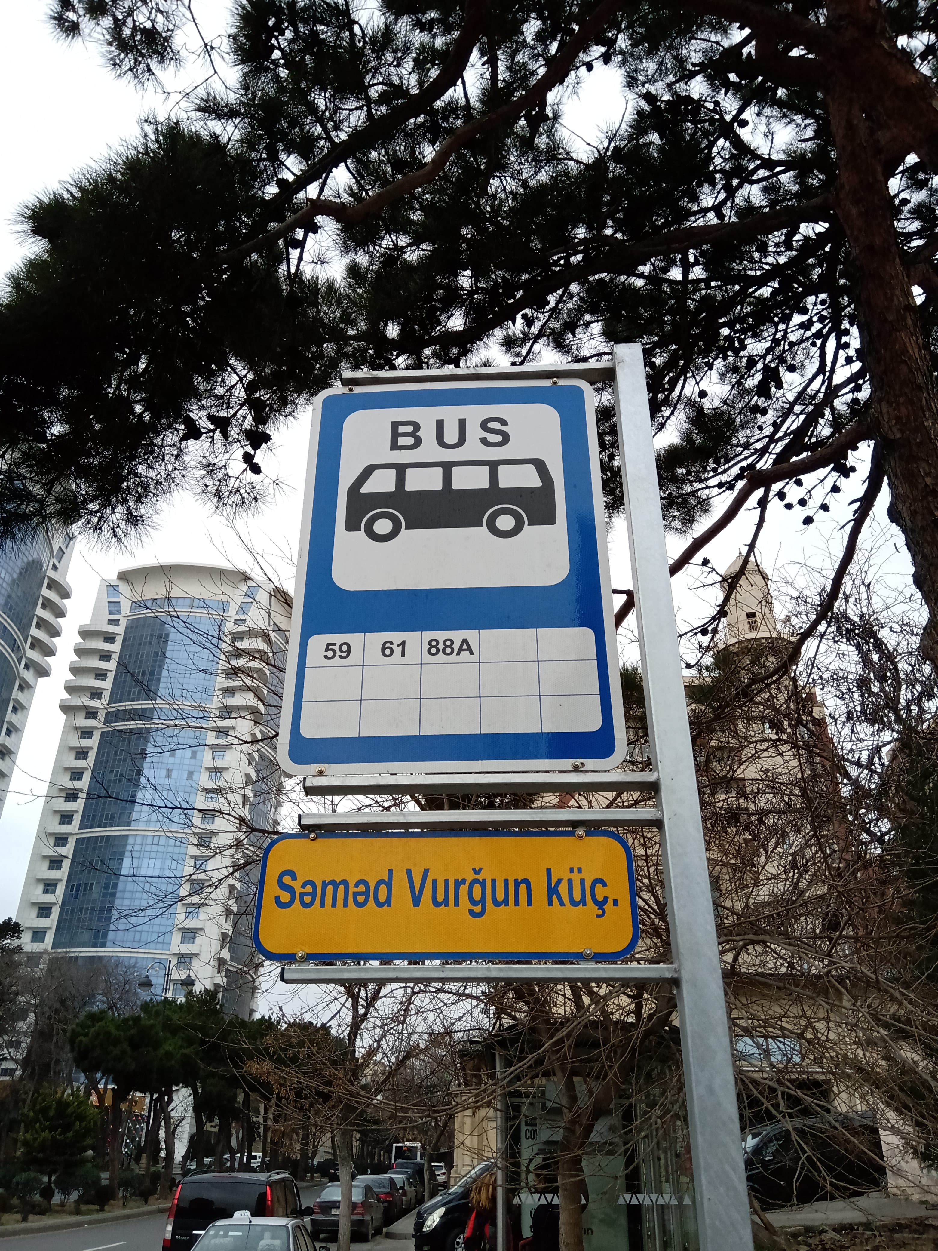 Bus stop at Samad Vurgun