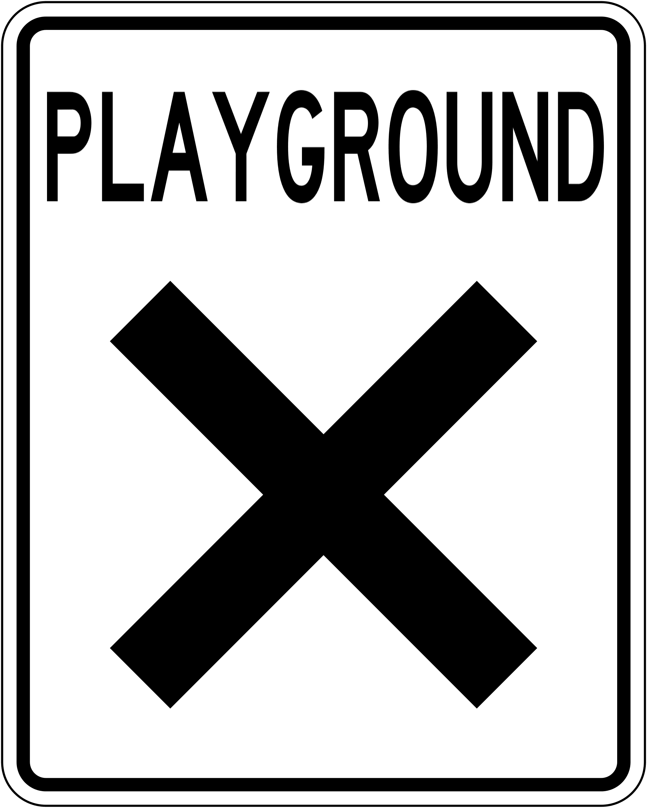 Old British Columbia Playground Crosswalk Sign