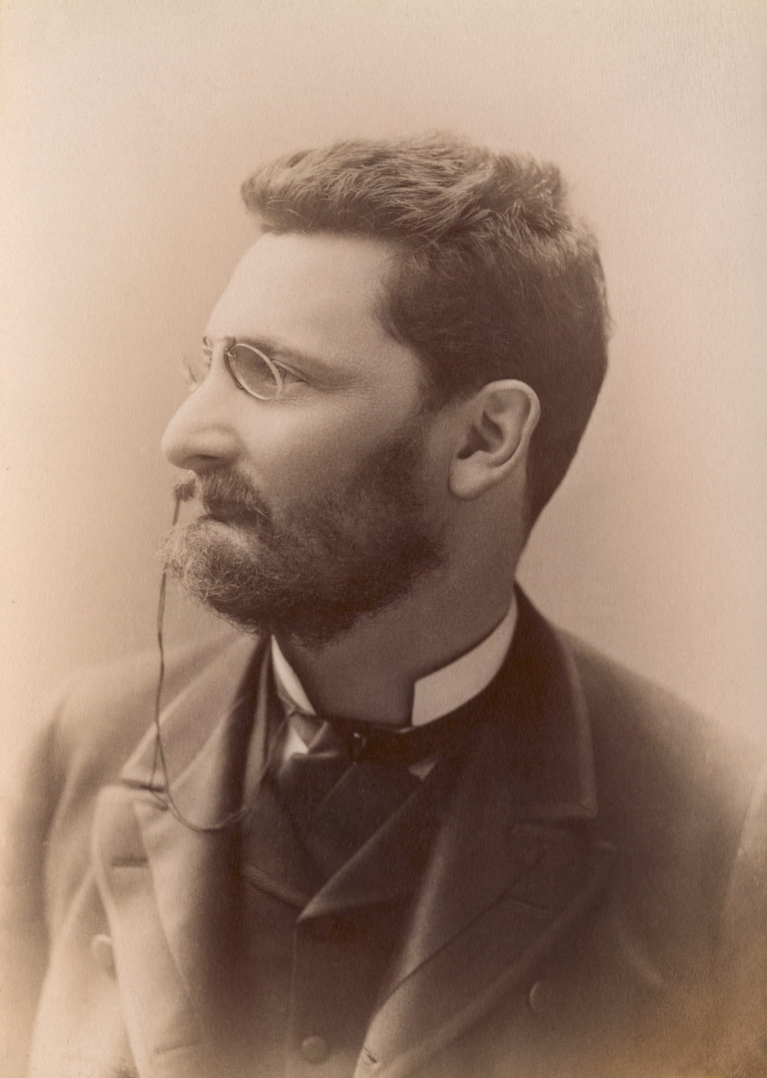 Profile portrait of Joseph Pulitzer