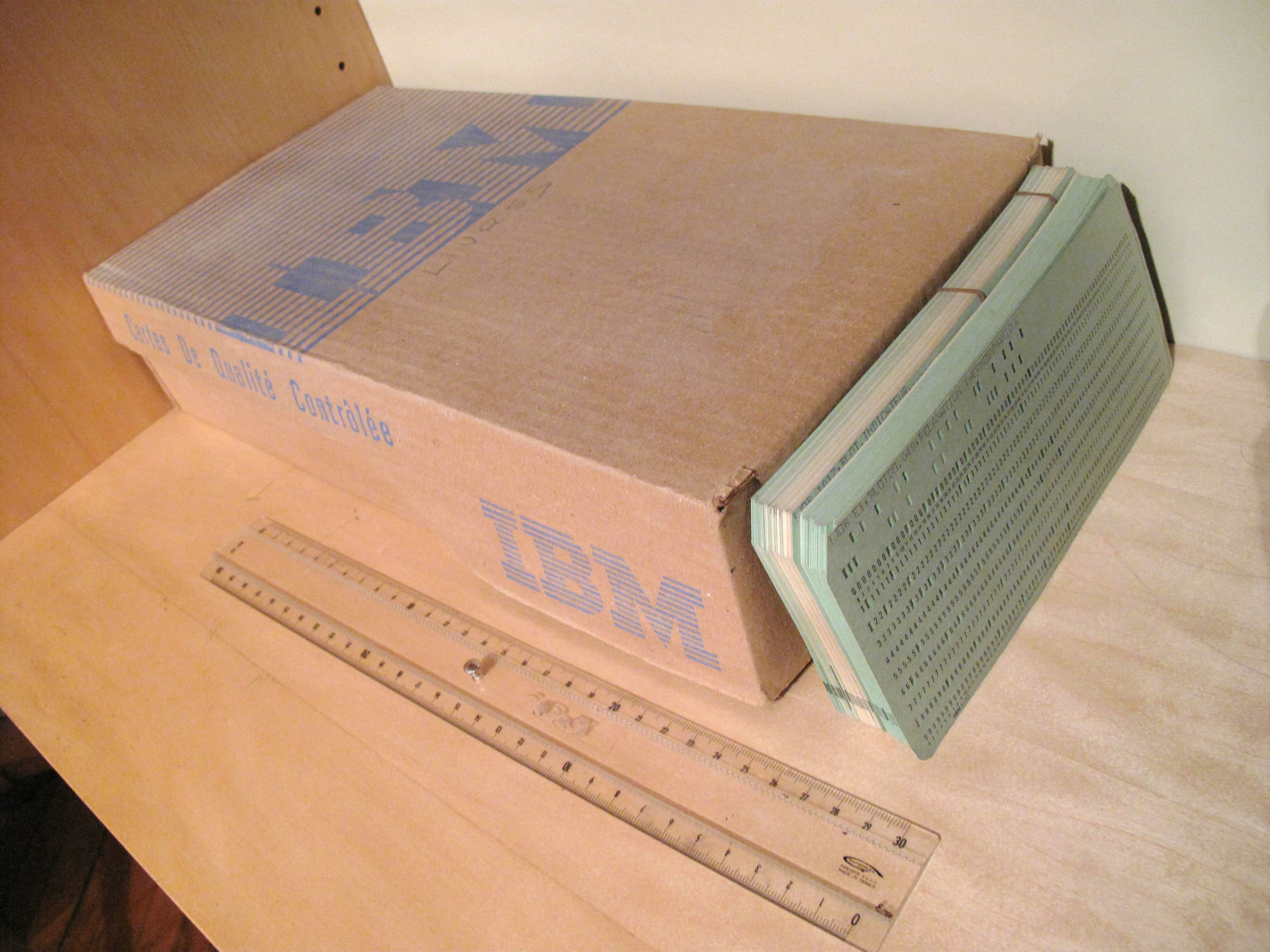 Box for punch cards