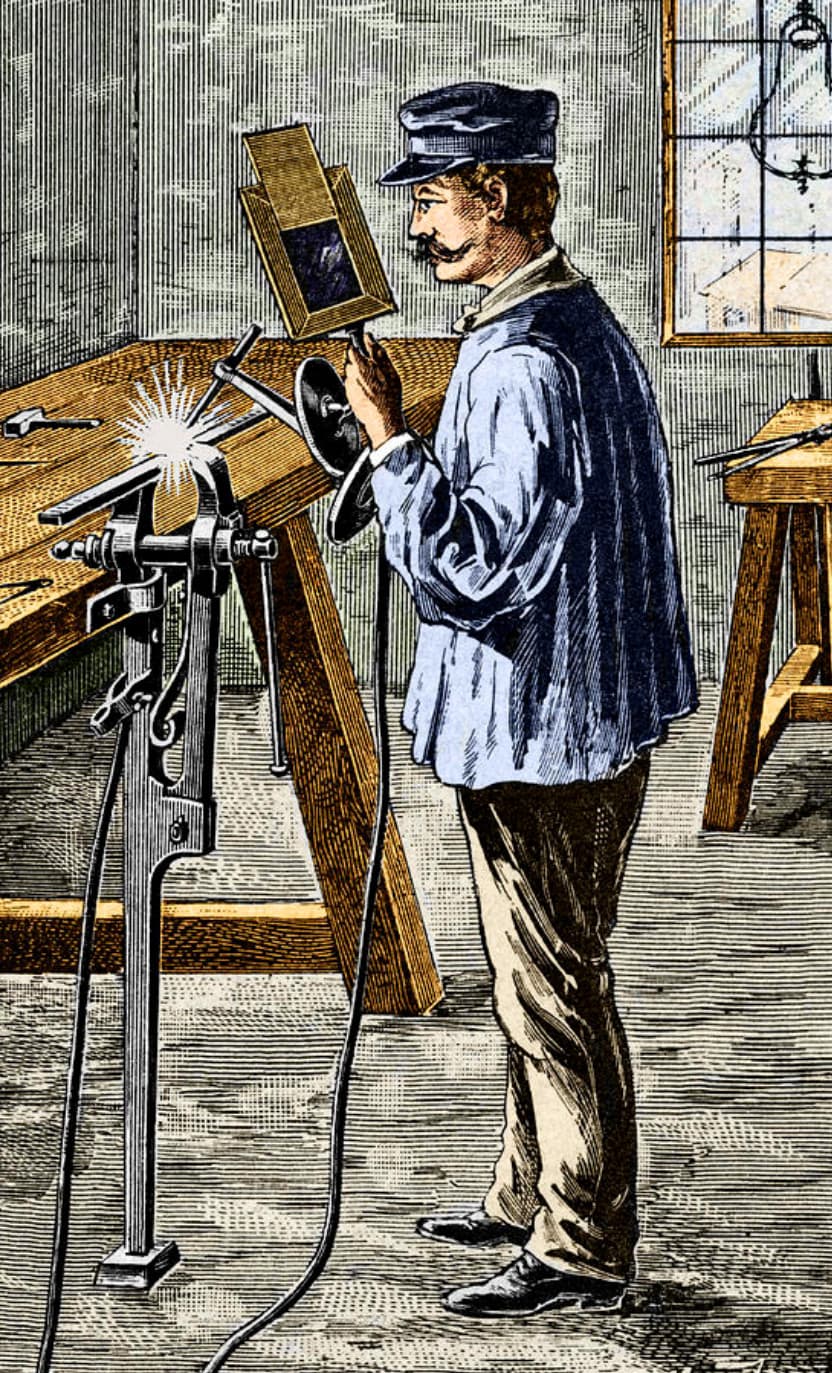 Illustration of Carbon Arc Welding 1900