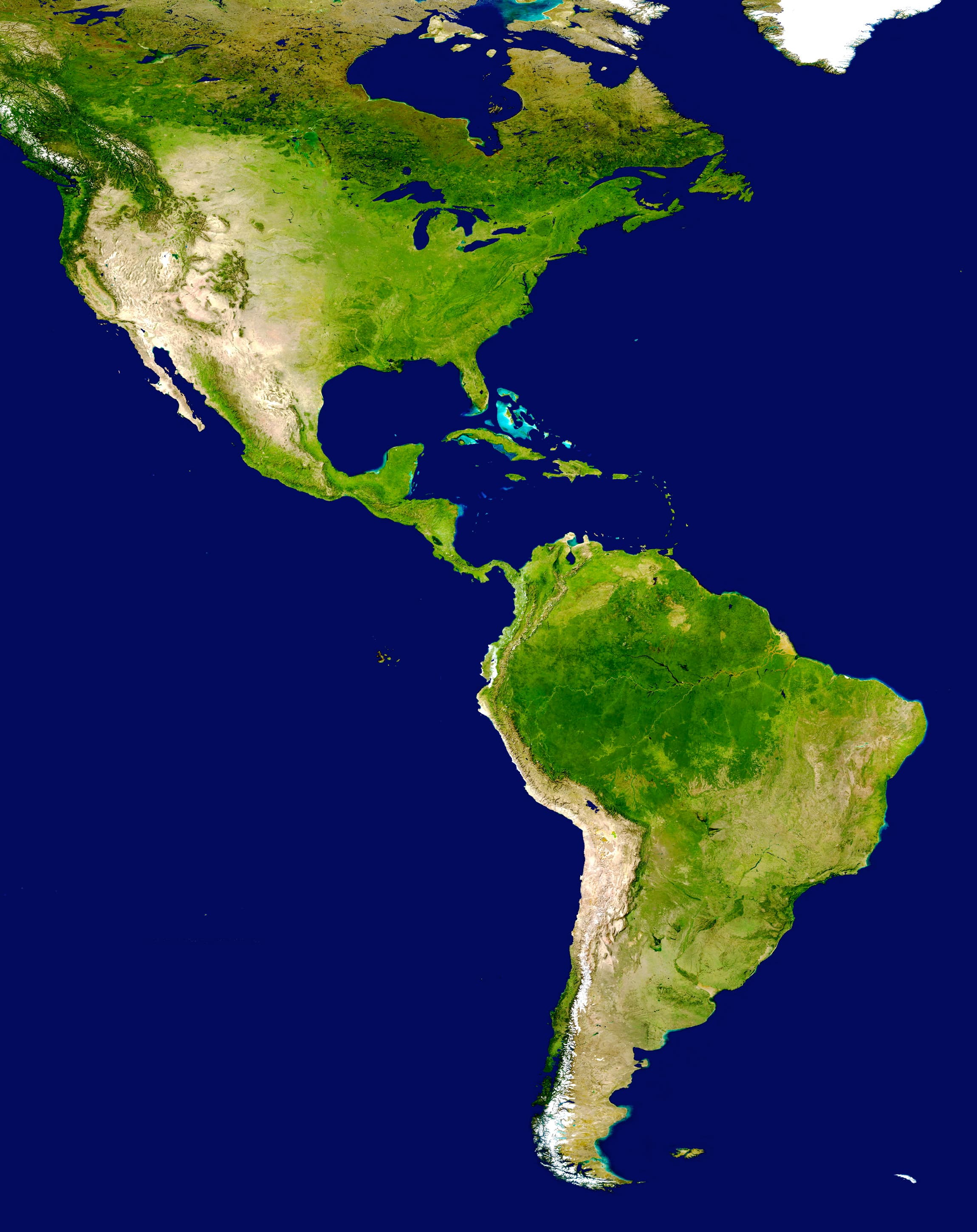 Americas satellite map