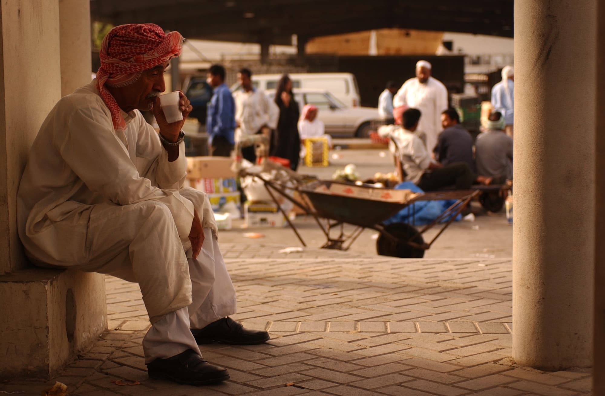 Drinking coffee in the bazaar