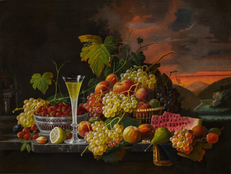 Still Life- Wine and Fruit)