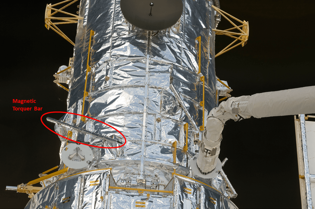 Hubble space telescope magnetic torque rods