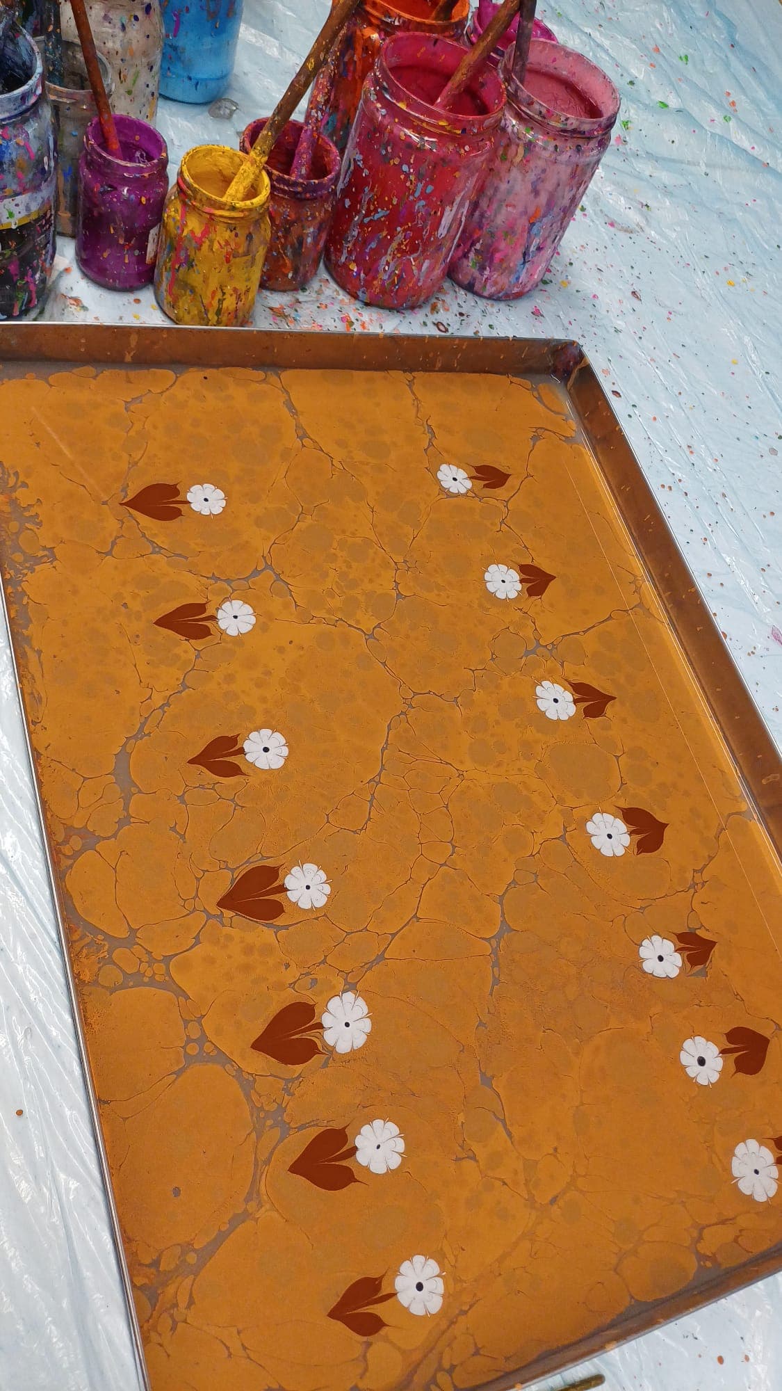 Flowers on the tray