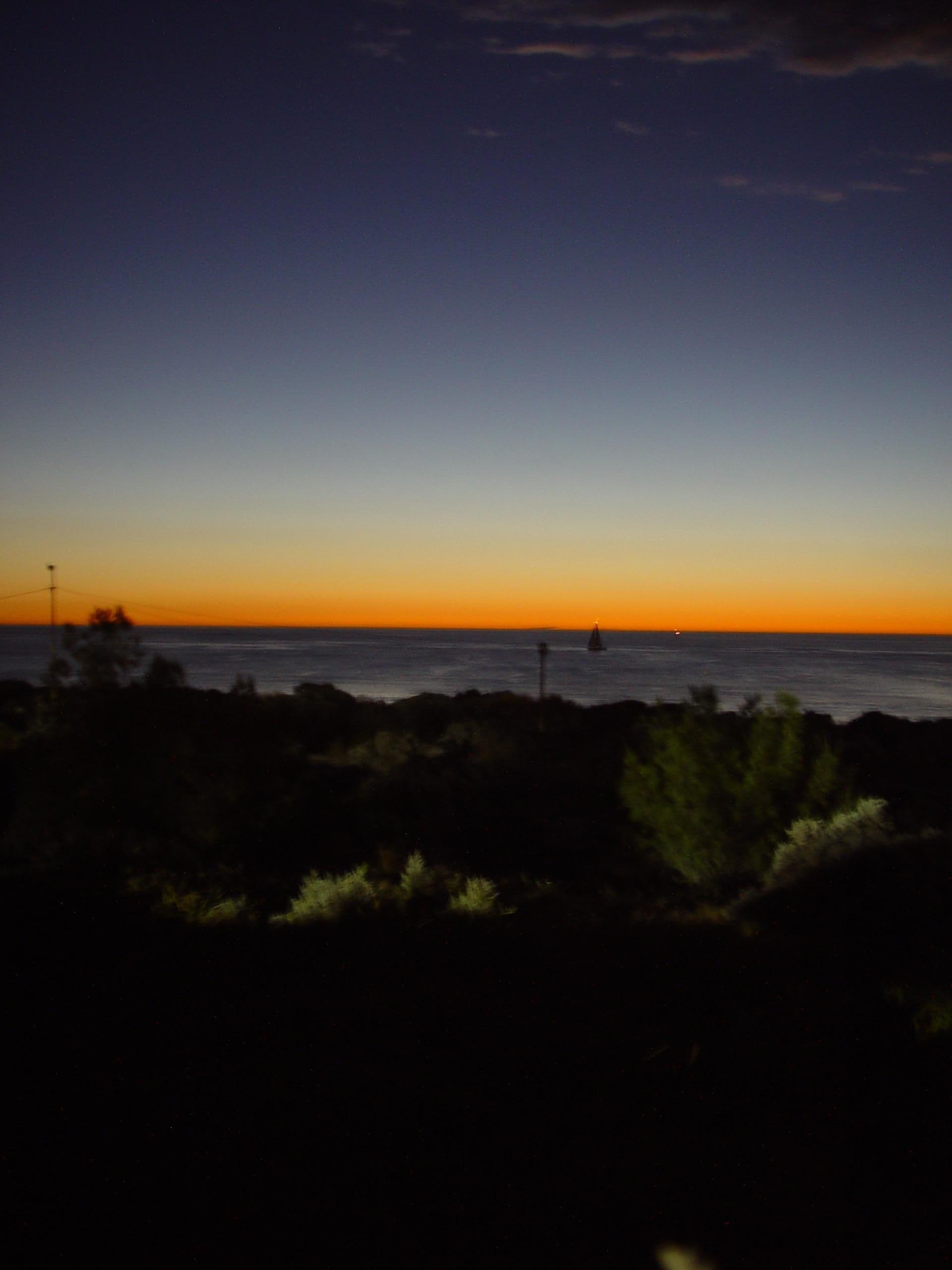 Dark sunset sky tones