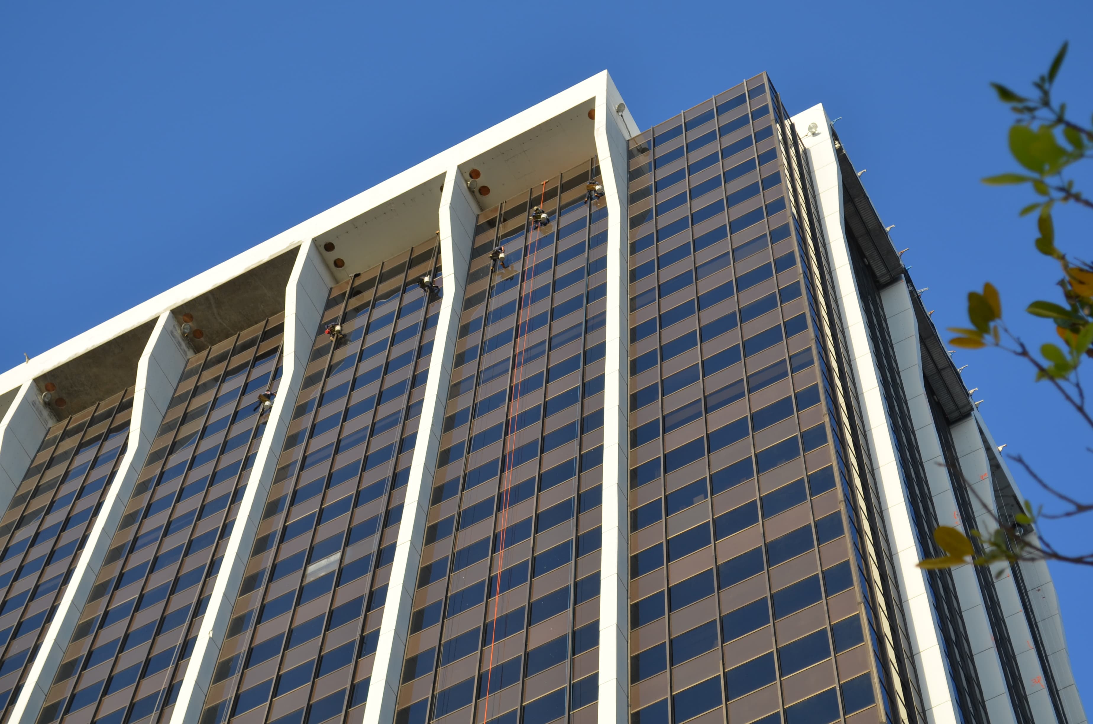 Window washers downtown high rise Miami