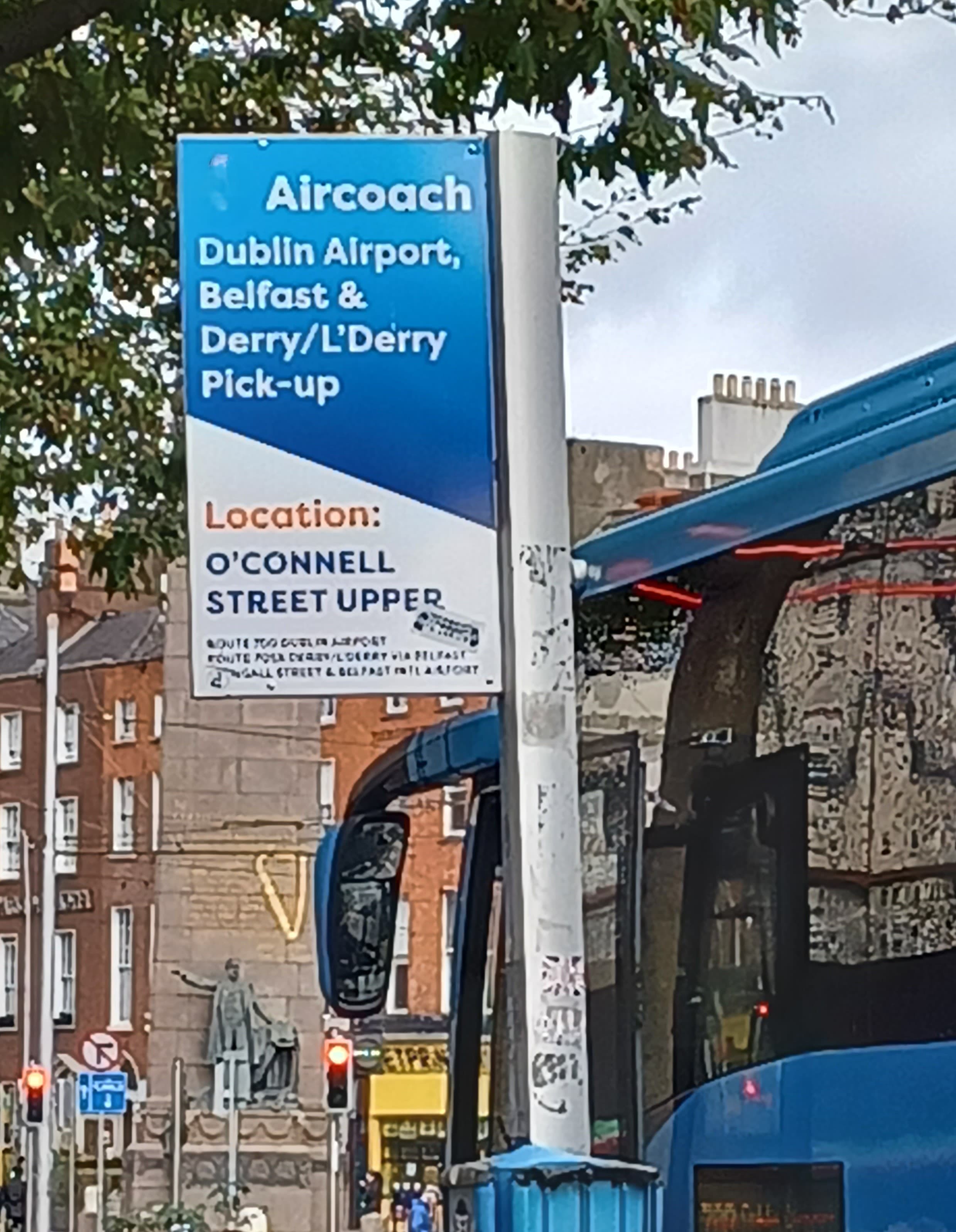 Dublin Aircoach LDerry bus stop