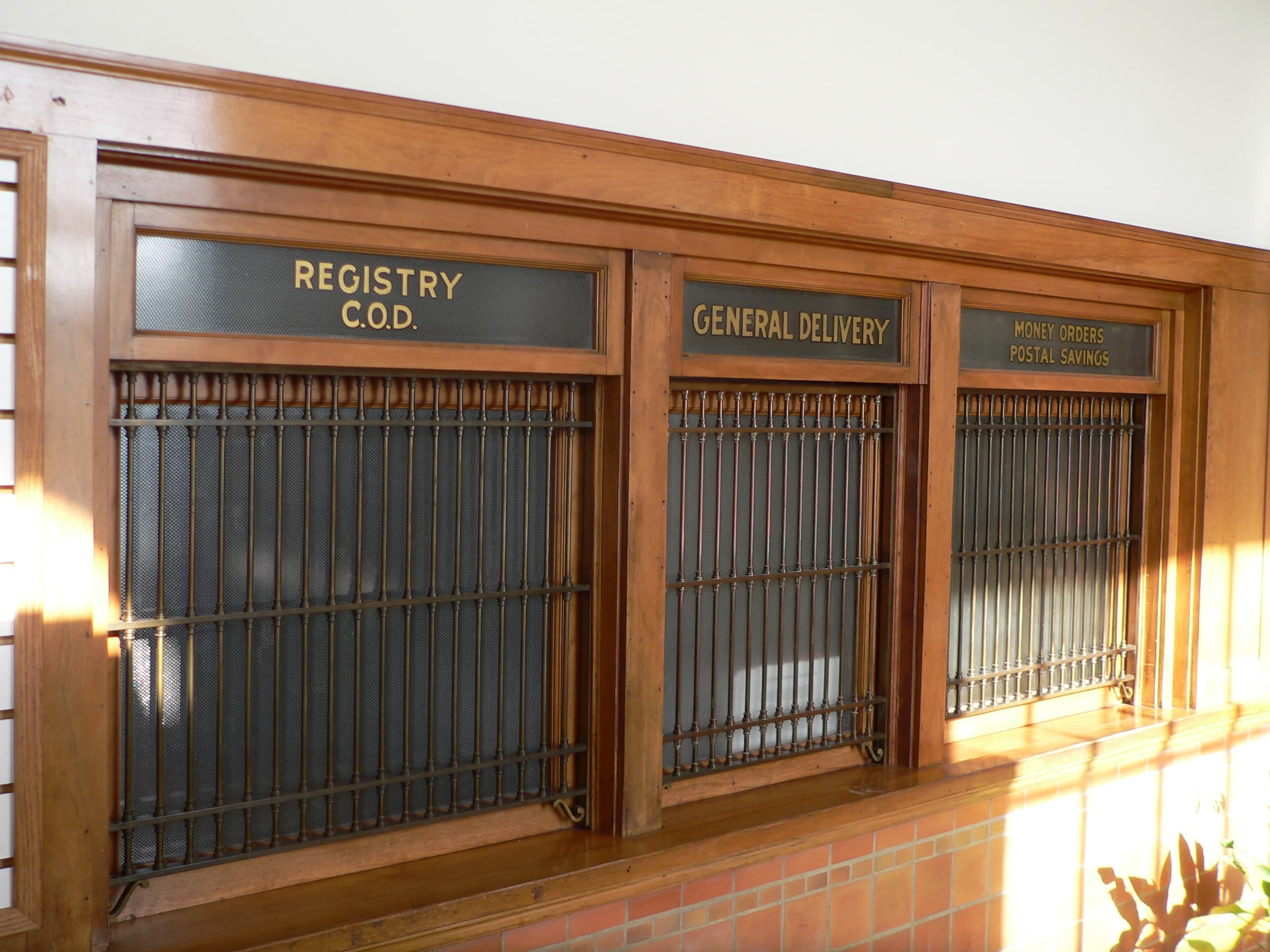 Albion post office interior windows