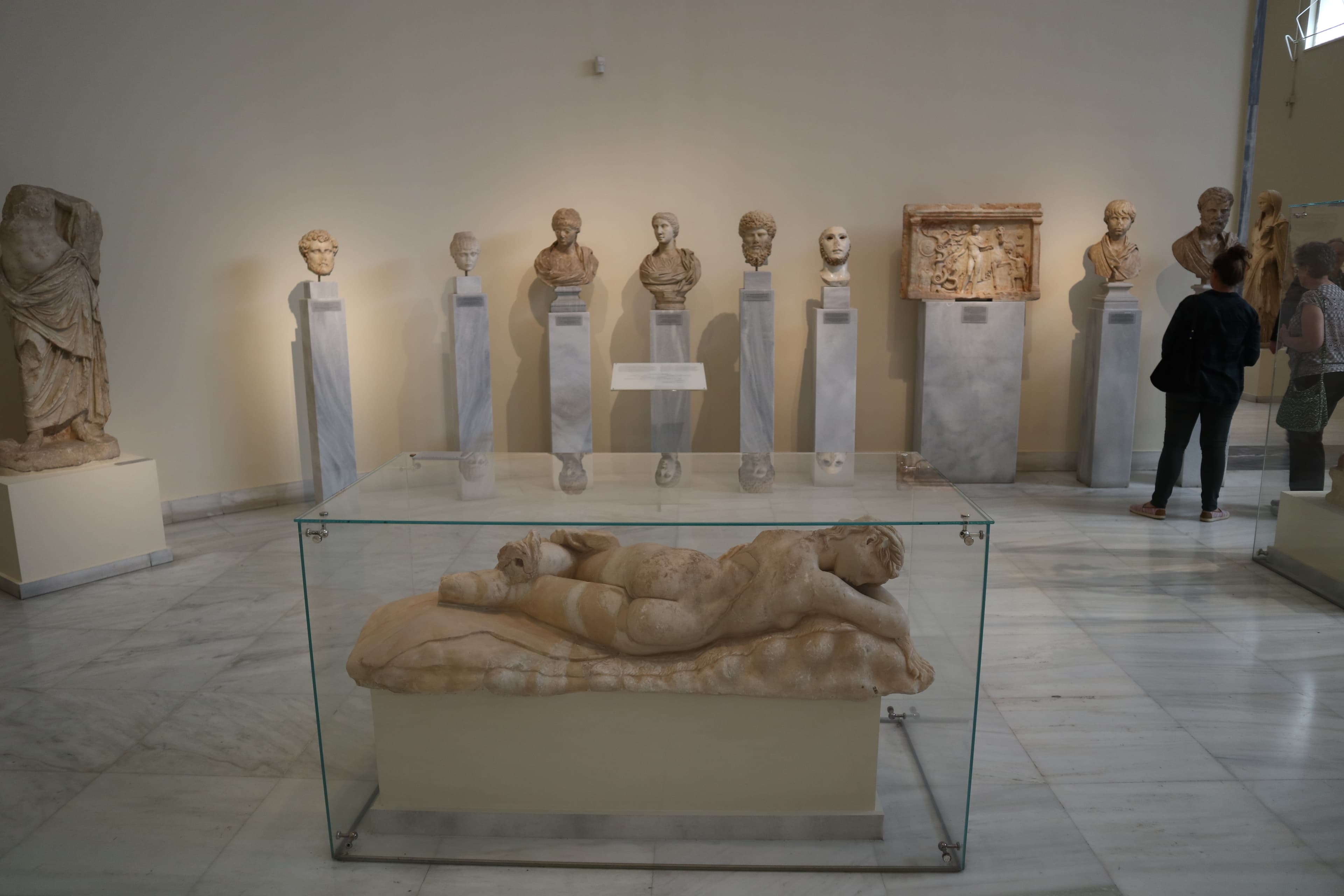 Marble statue of a sleeping Maenad