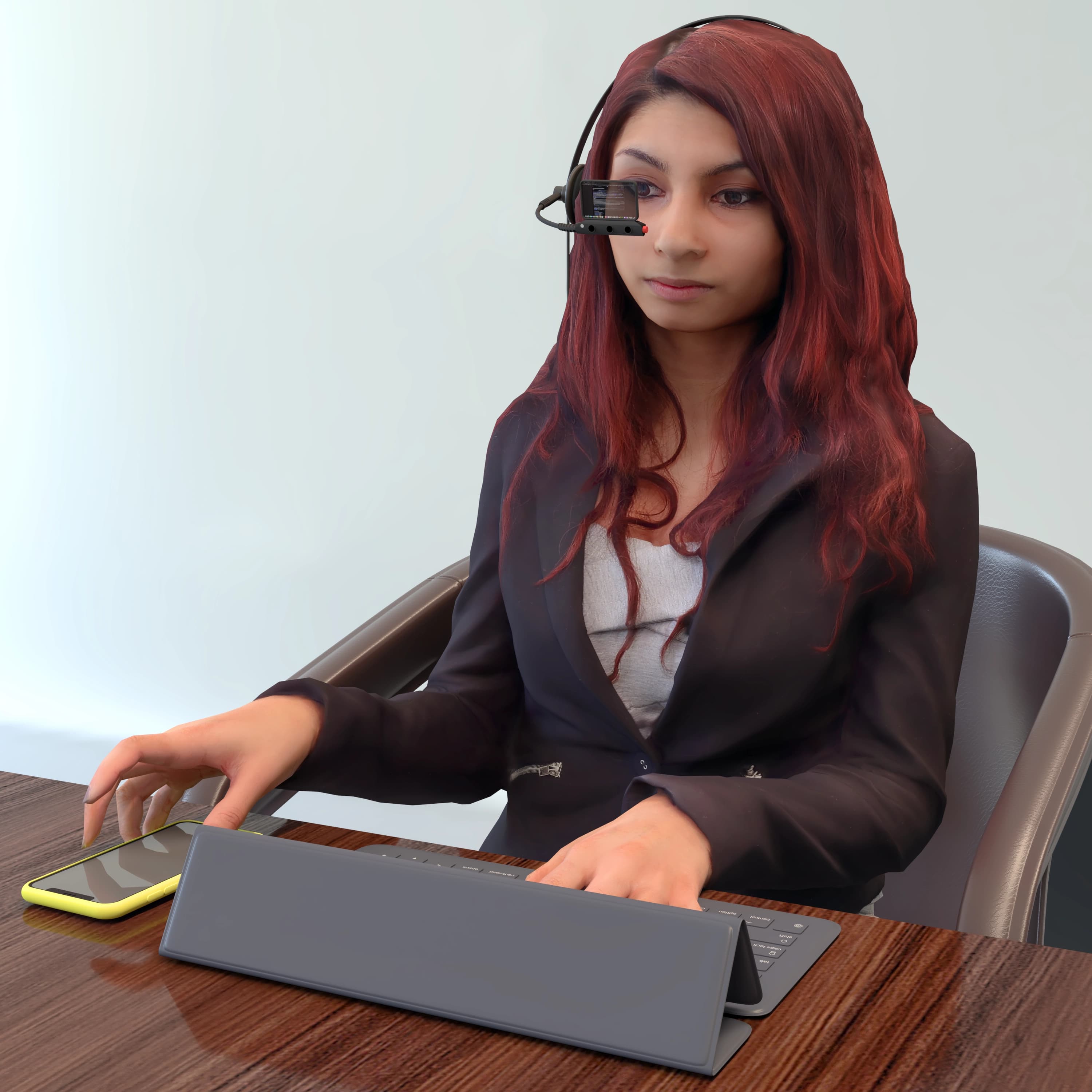 Headset computer with phone as mouse