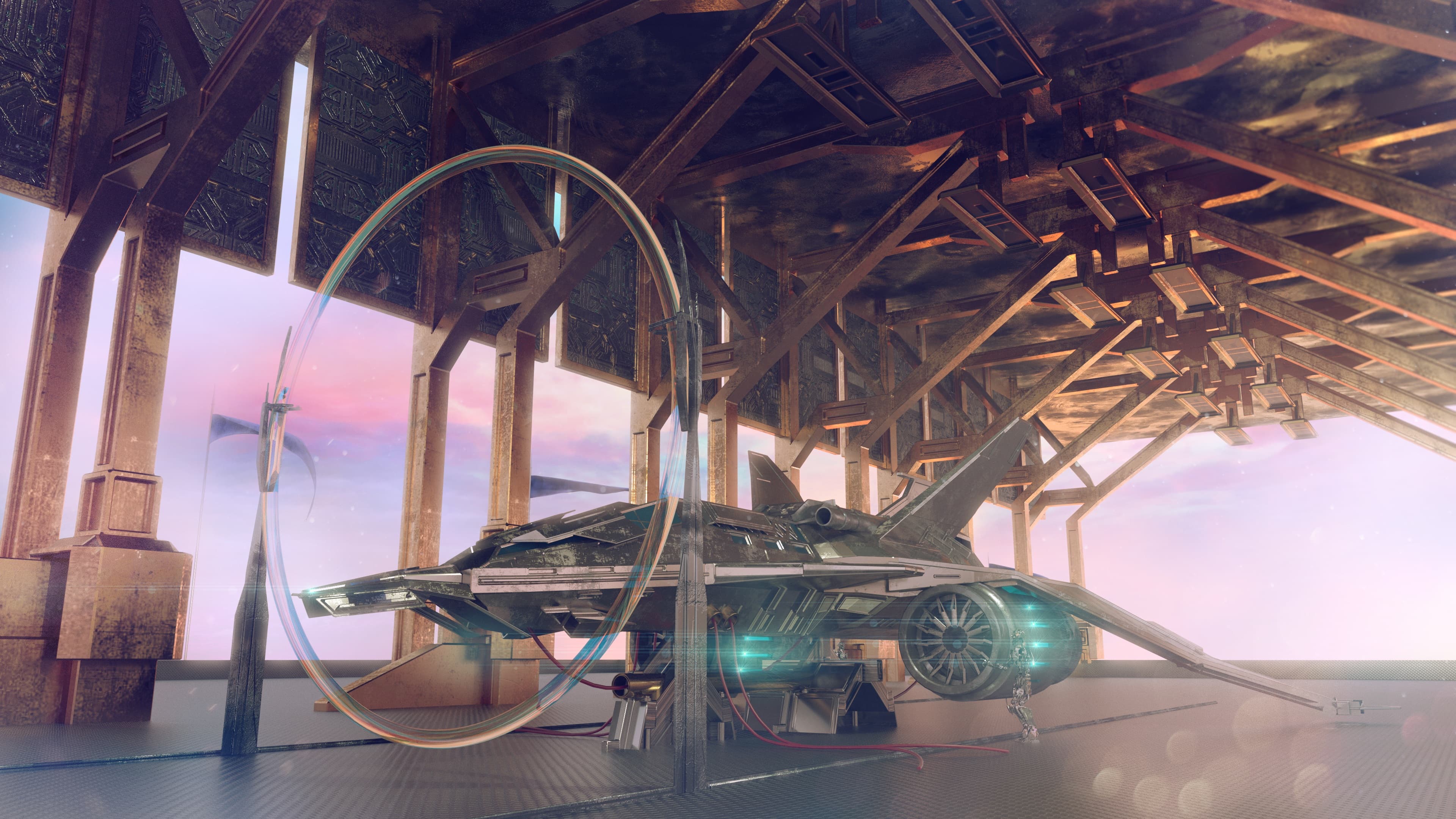 Sci-fi spaceport