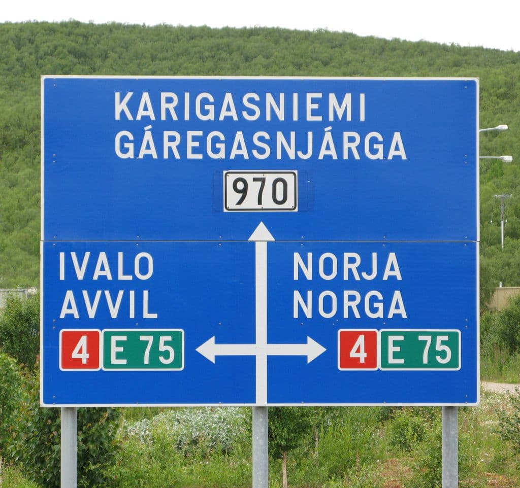 Utsjoki road sign