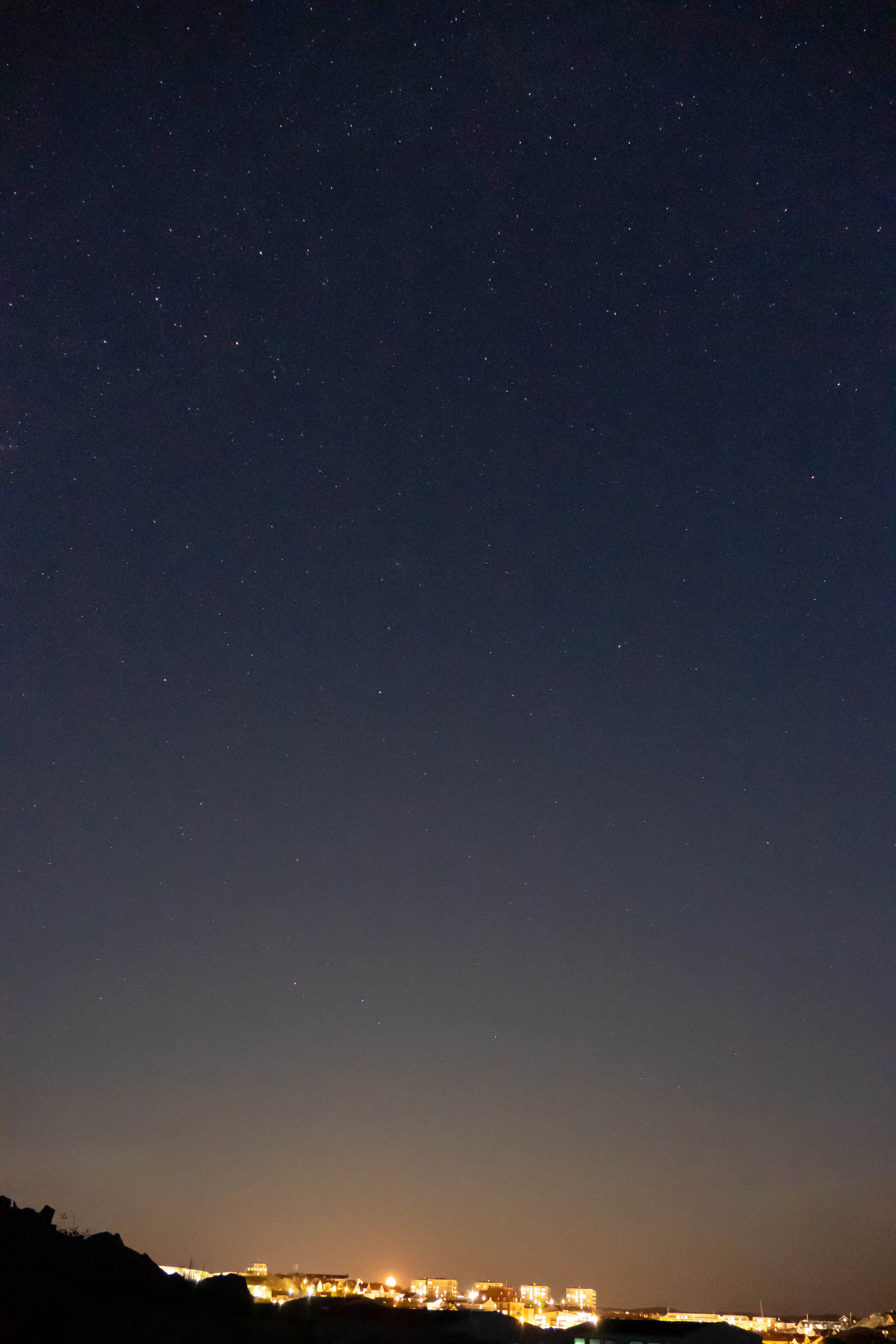Stars and moonrise over Lysekil