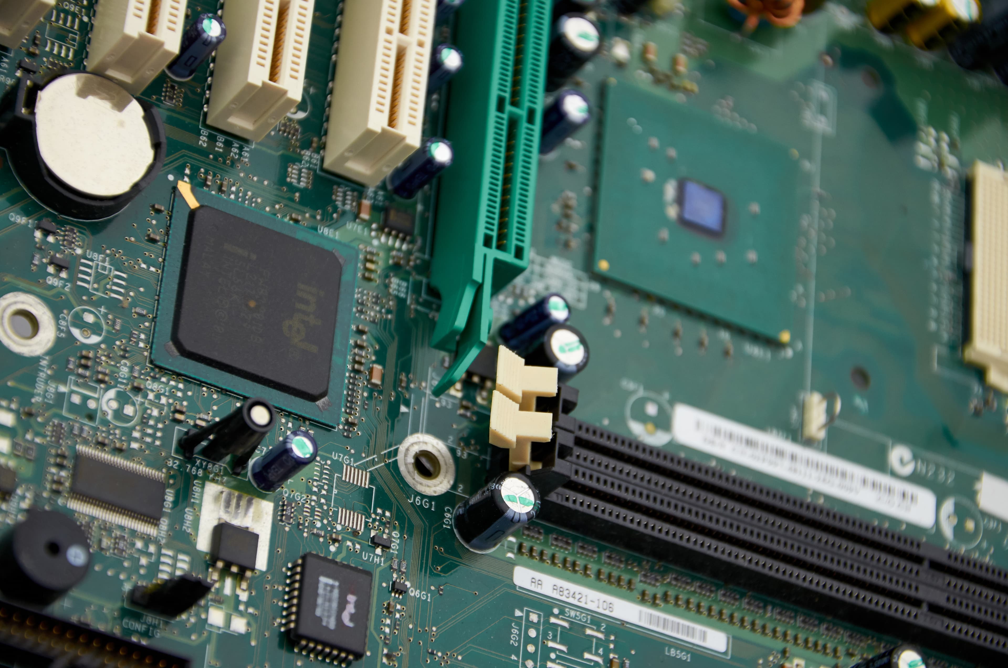Computer Motherboard Closeup