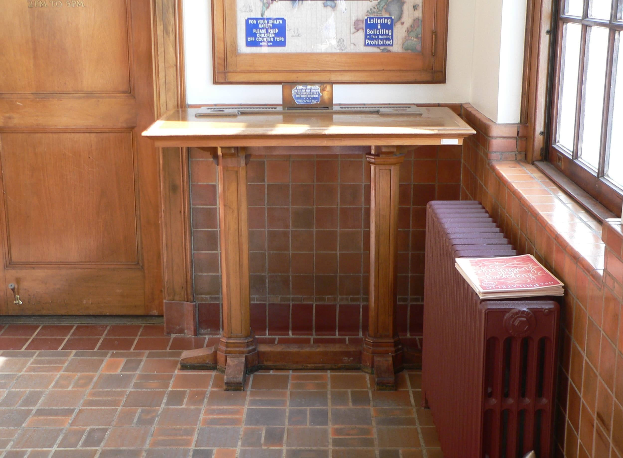 Albion post office interior table 1