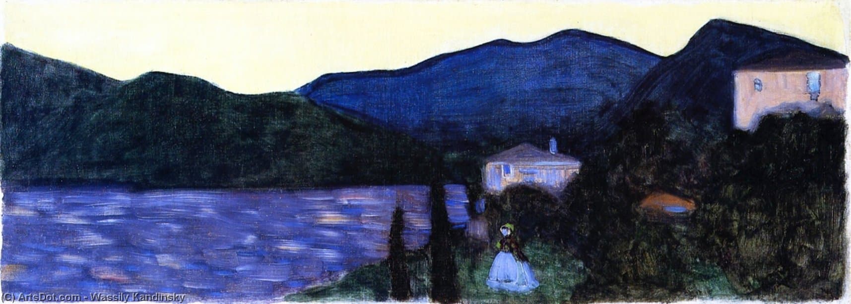 Wassily kandinsky-mountain landscape with lake