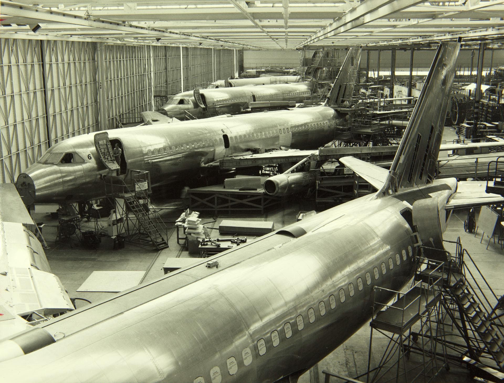 Convair 880s on factory floor