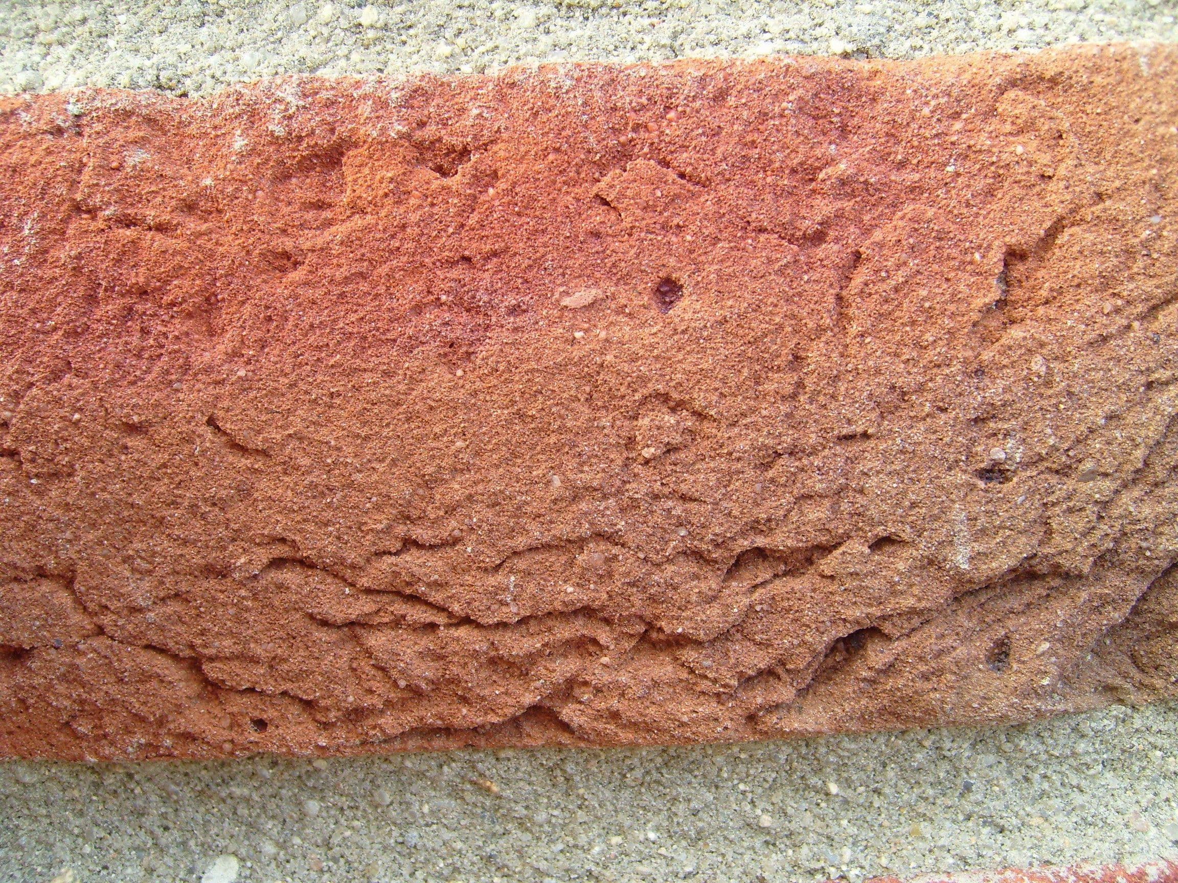Brick in wall close up