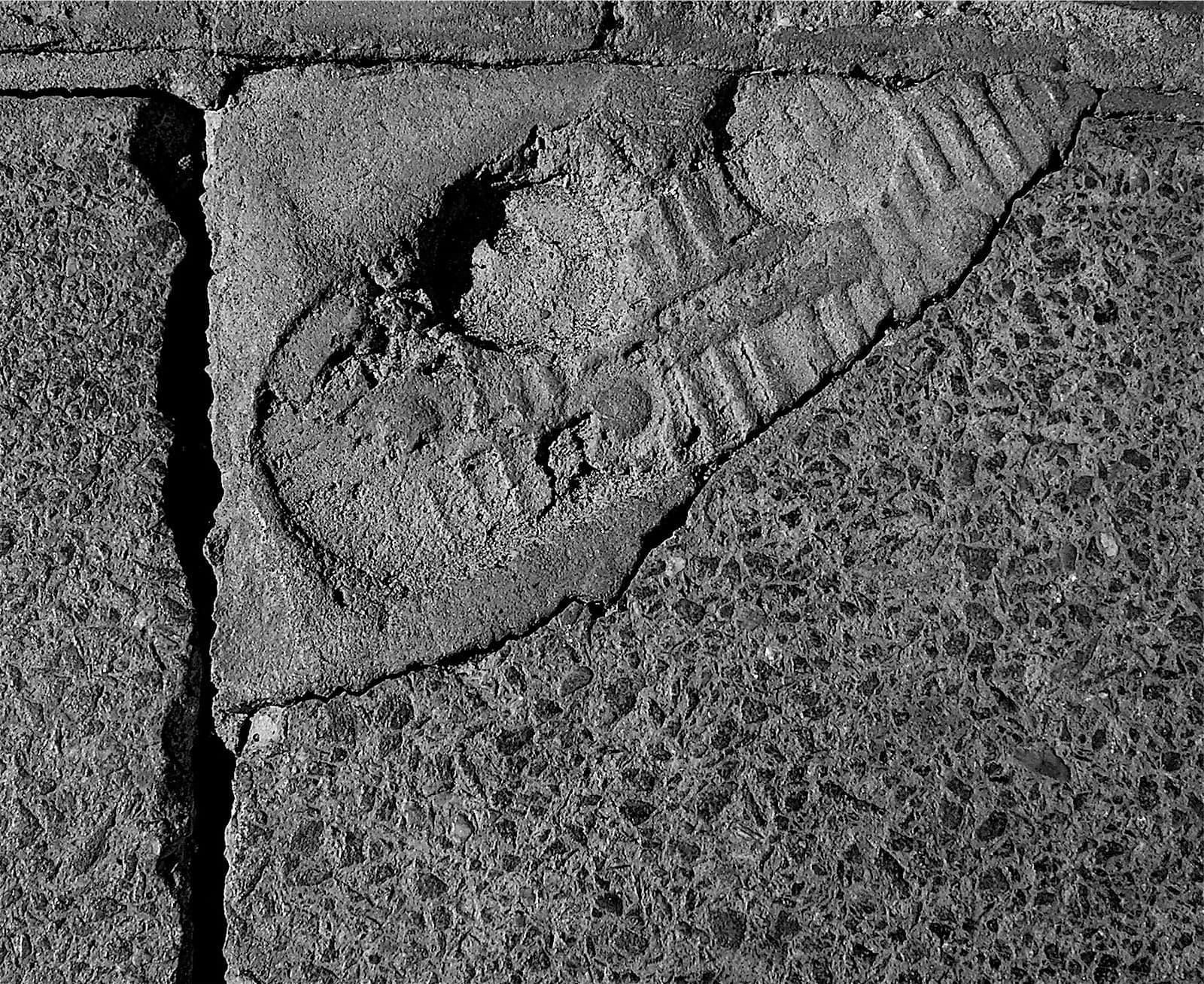 Footprint in concrete