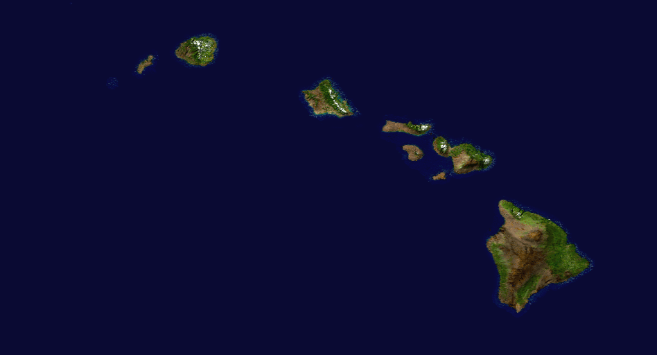 NASA Hawaiian Islands main islands