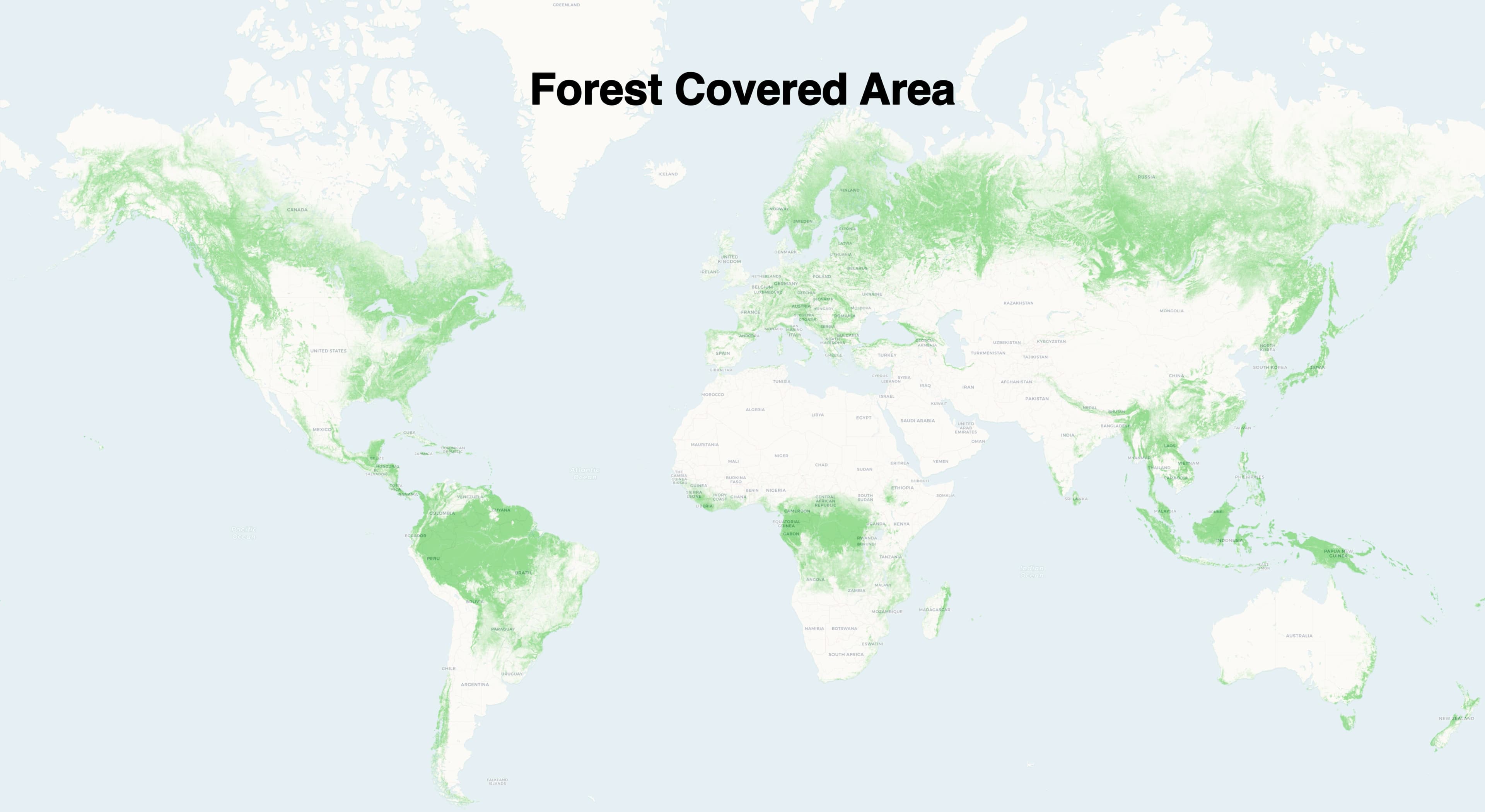 Forest Covered Area World Map