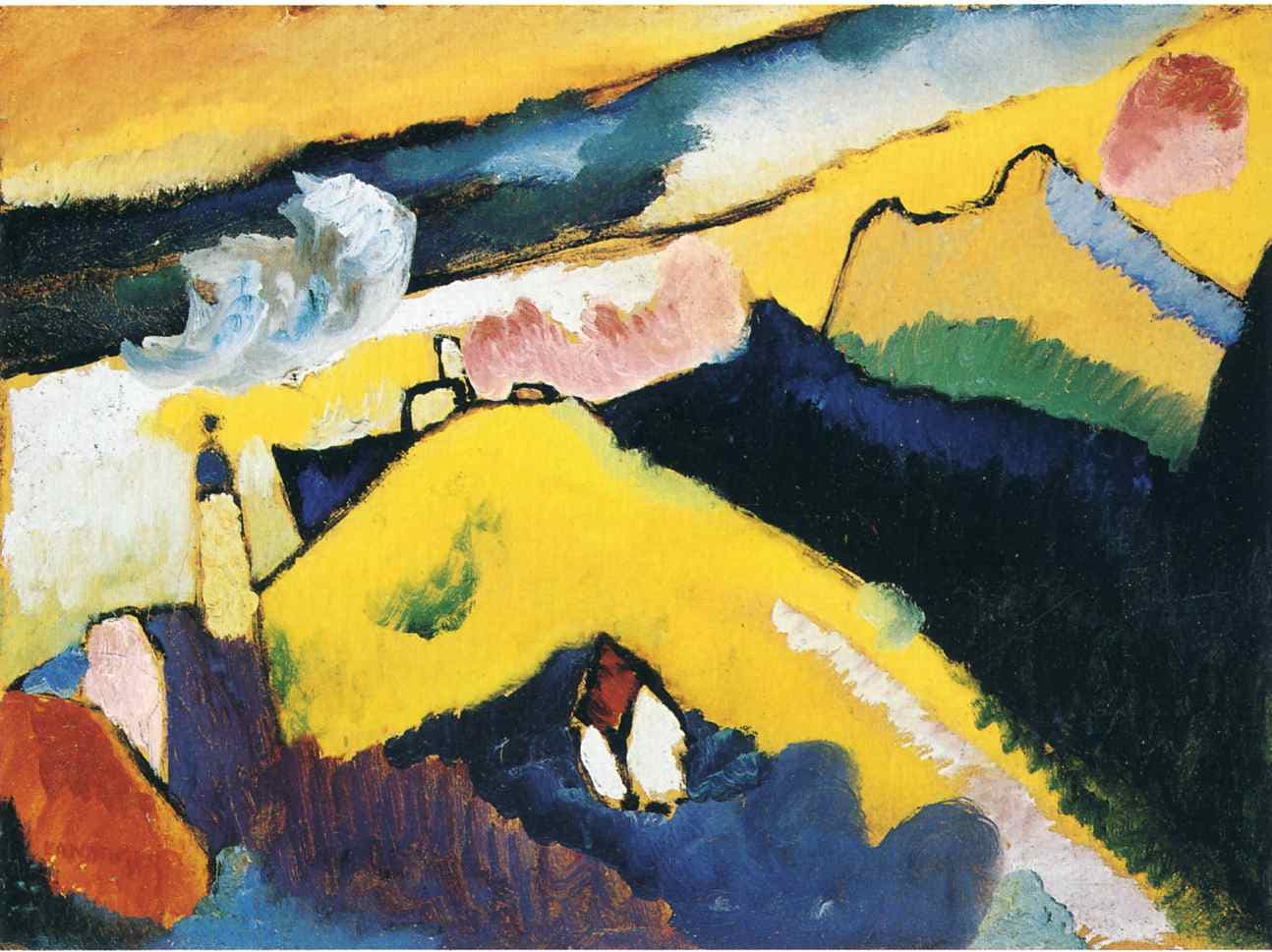 Mountain-landscape-with-church-1910