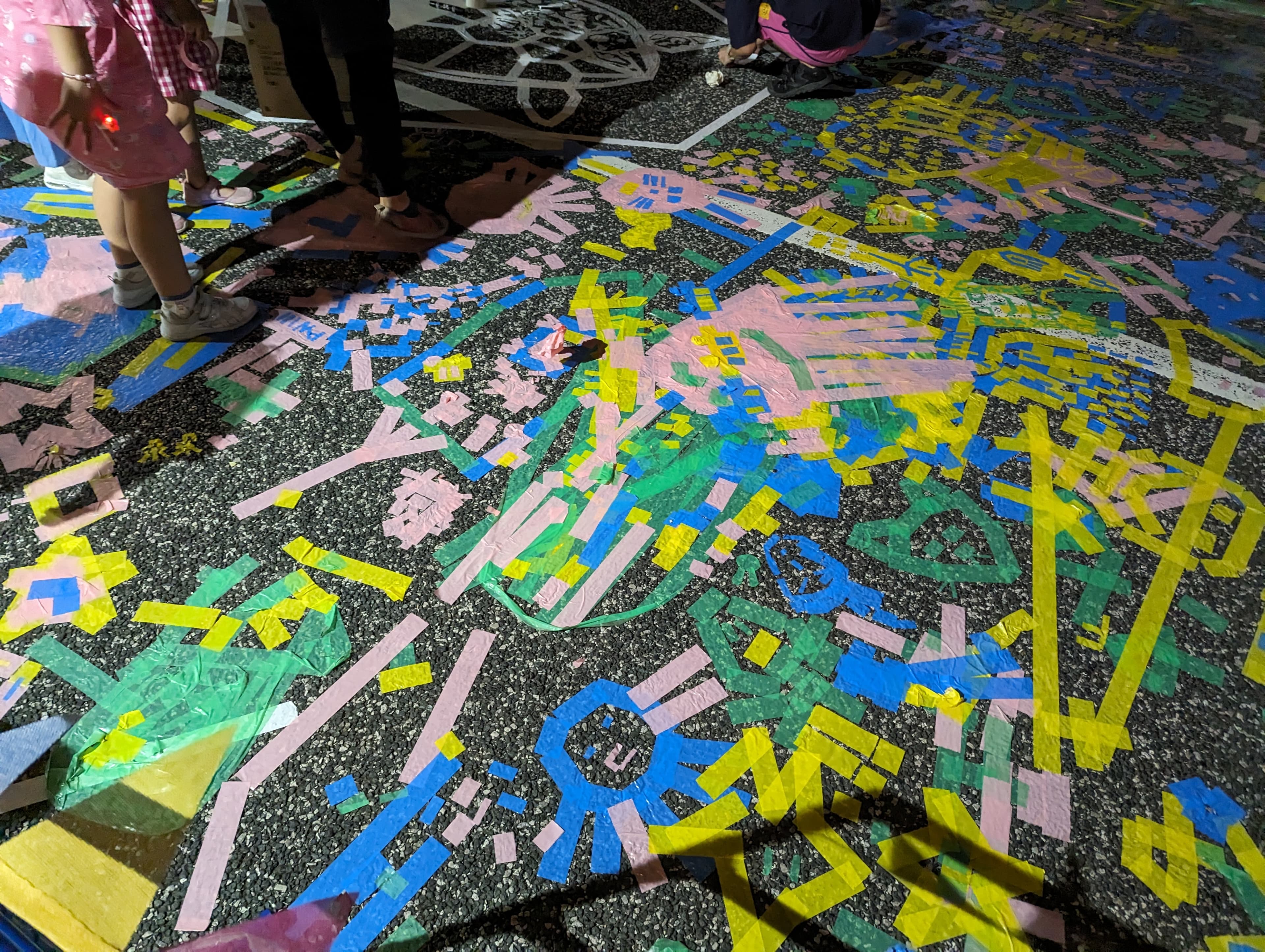 Tape street art on Keyakizaka