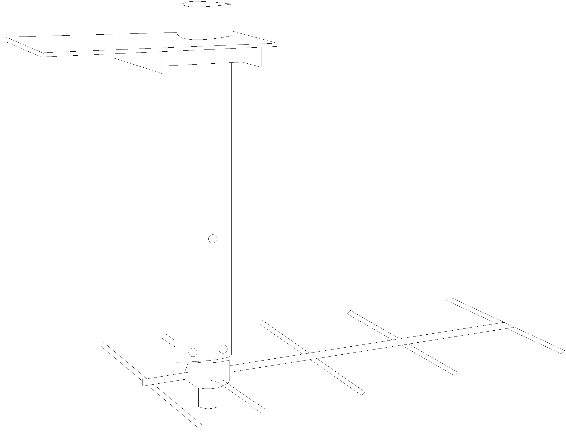 APG-4 antenna orthographic line drawing
