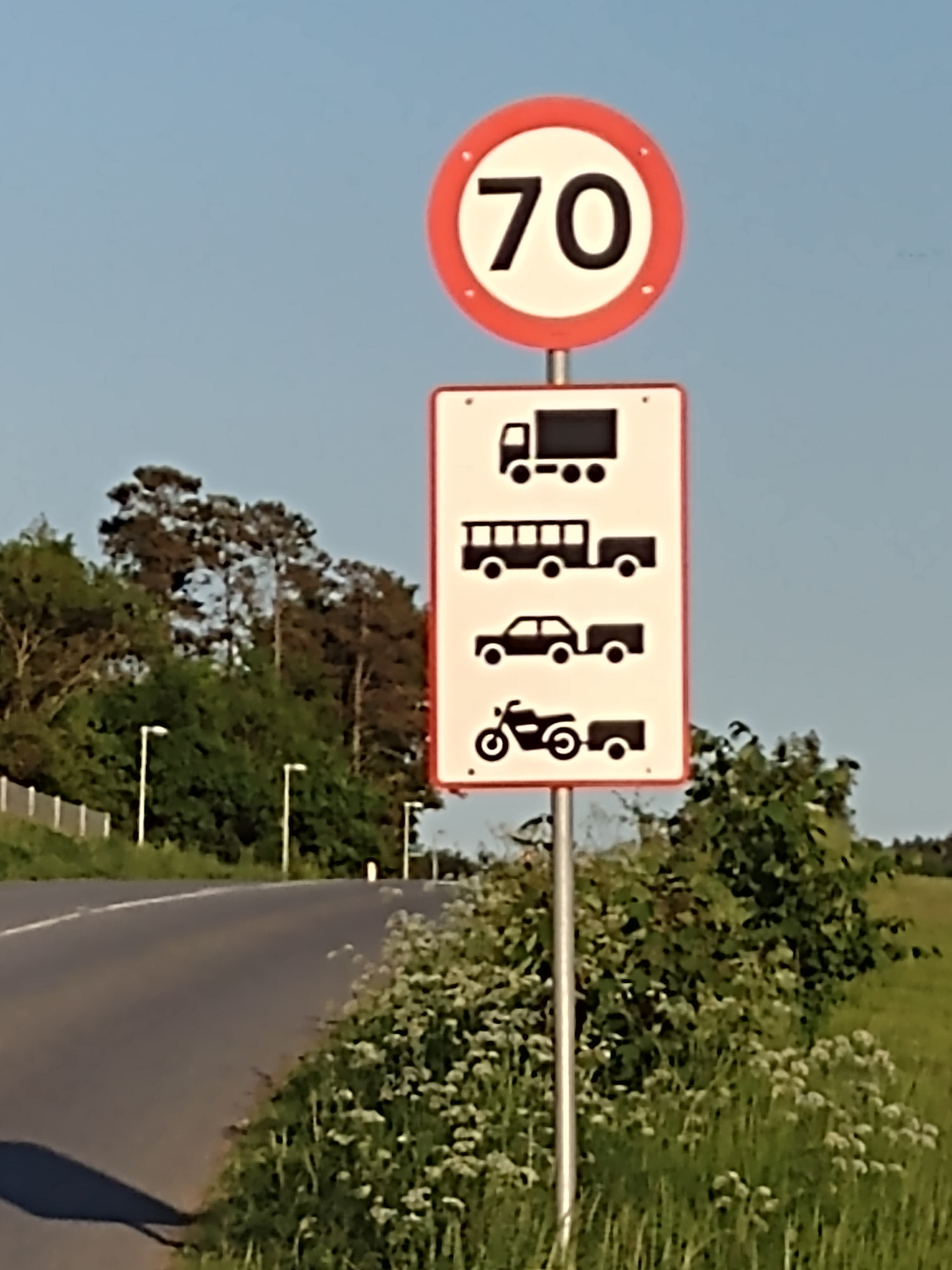 Denmark road sign C55 and U4.1