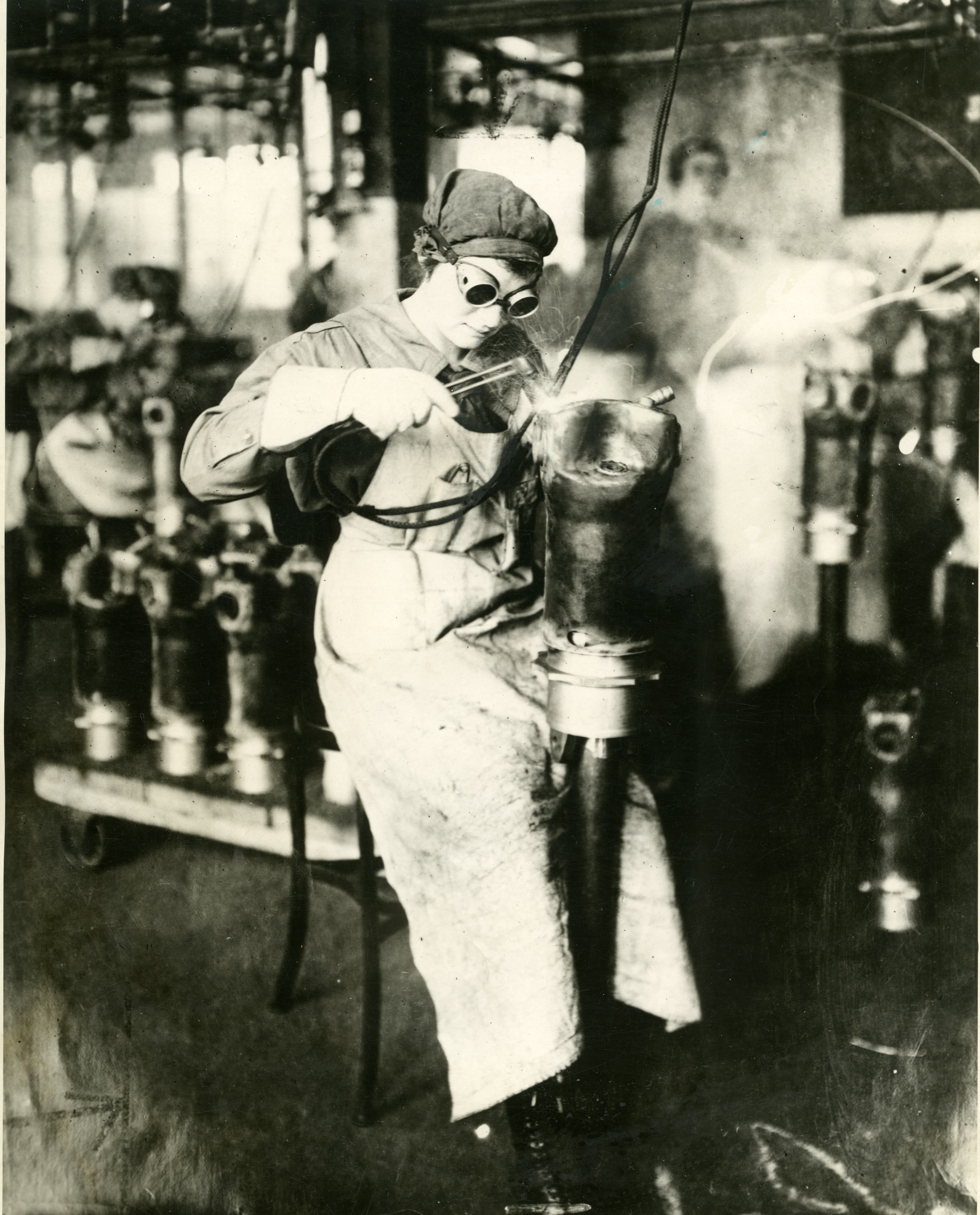 Girl doing welding