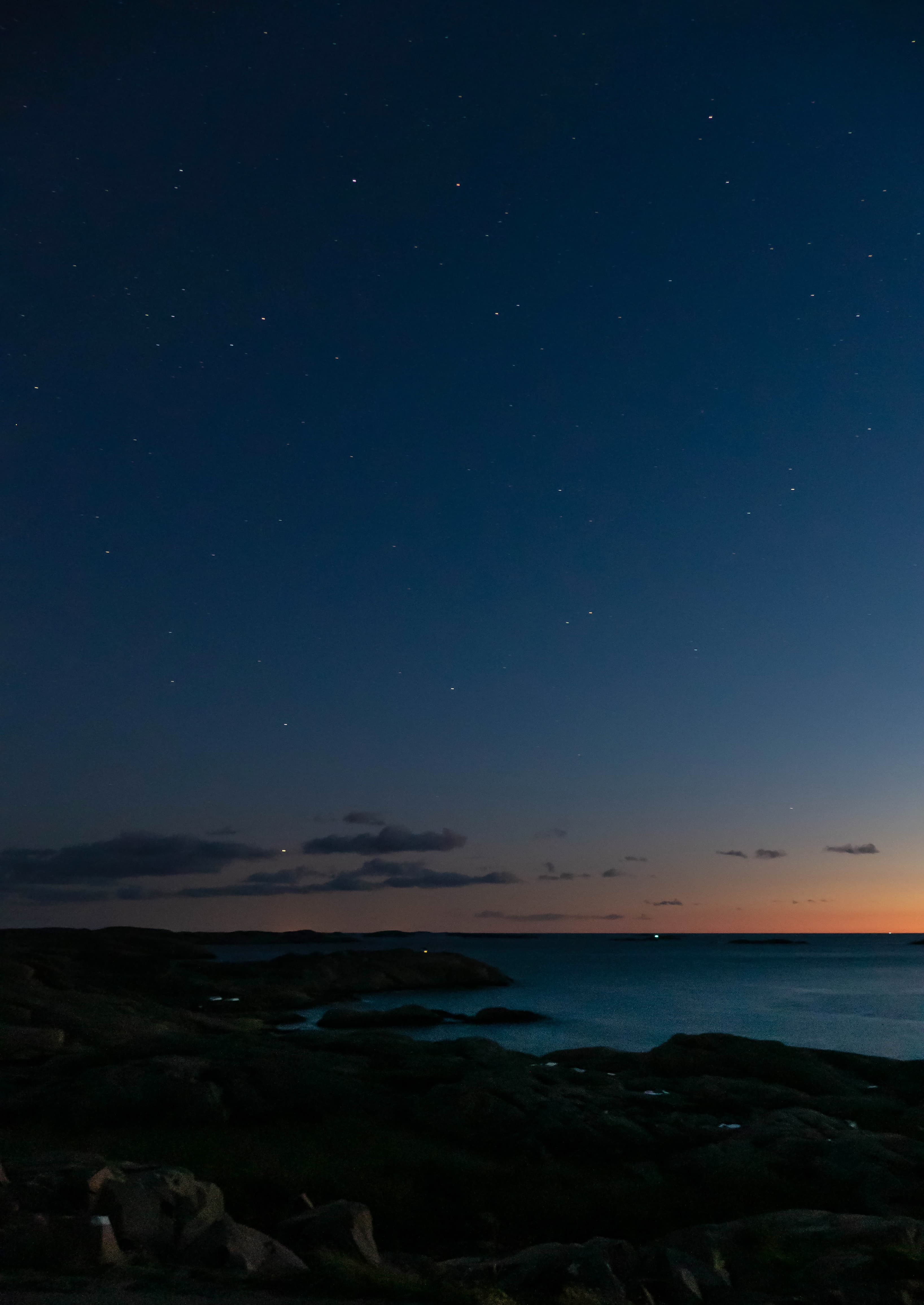 Sunset and stars over Stångehuvud