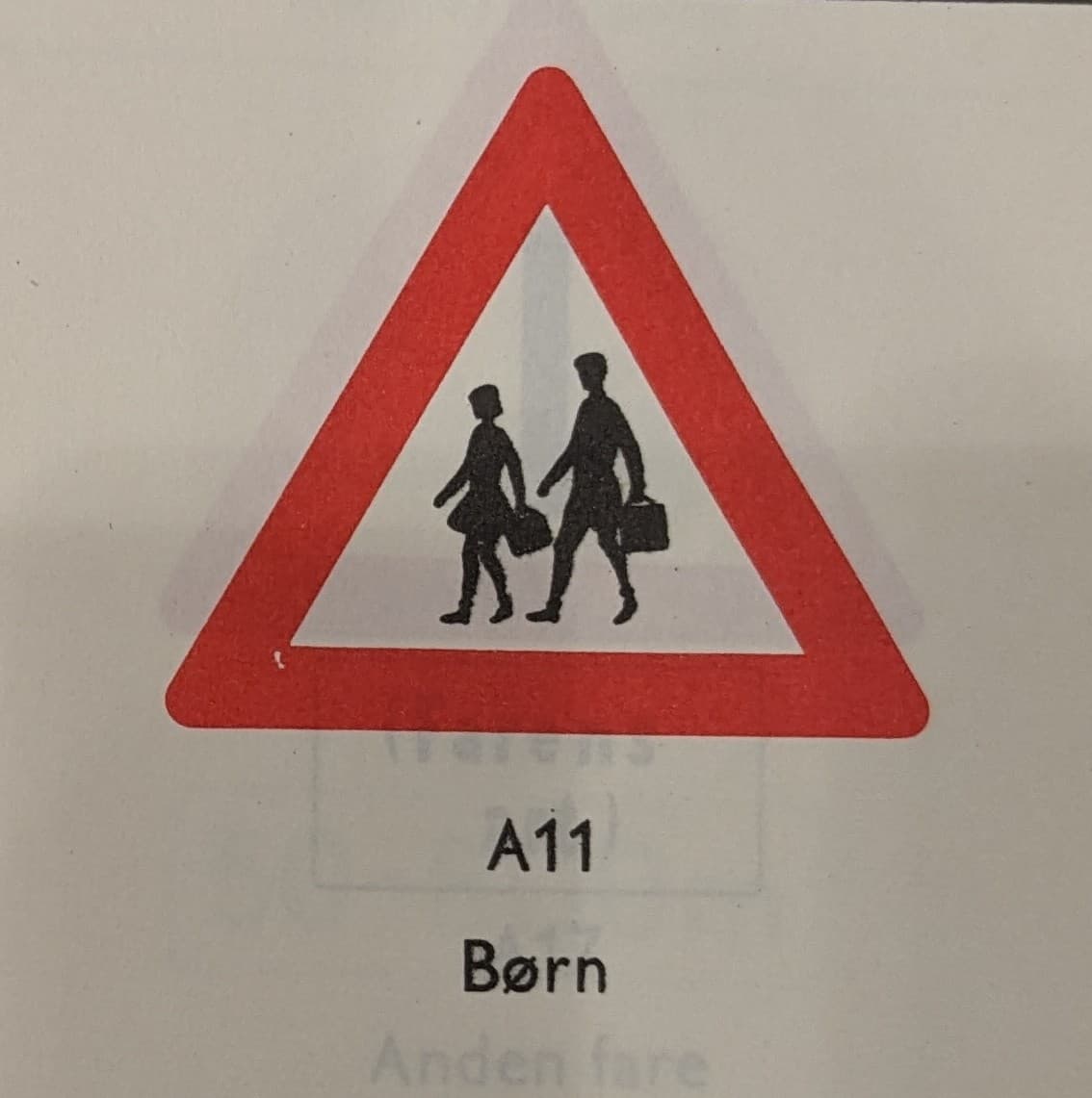 Denmark road sign 1955 set children