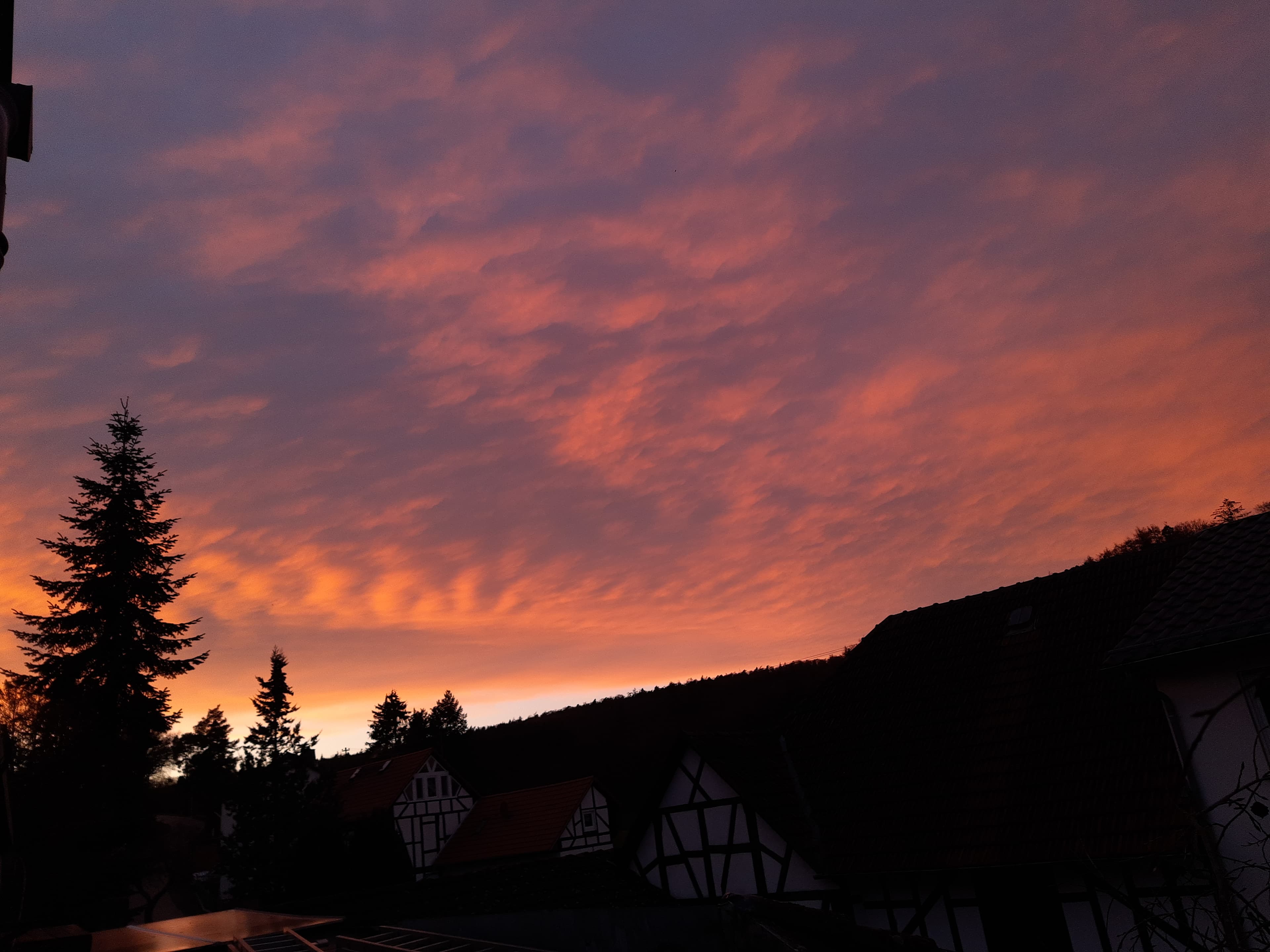 Sunset, Ehrenbach, red sky