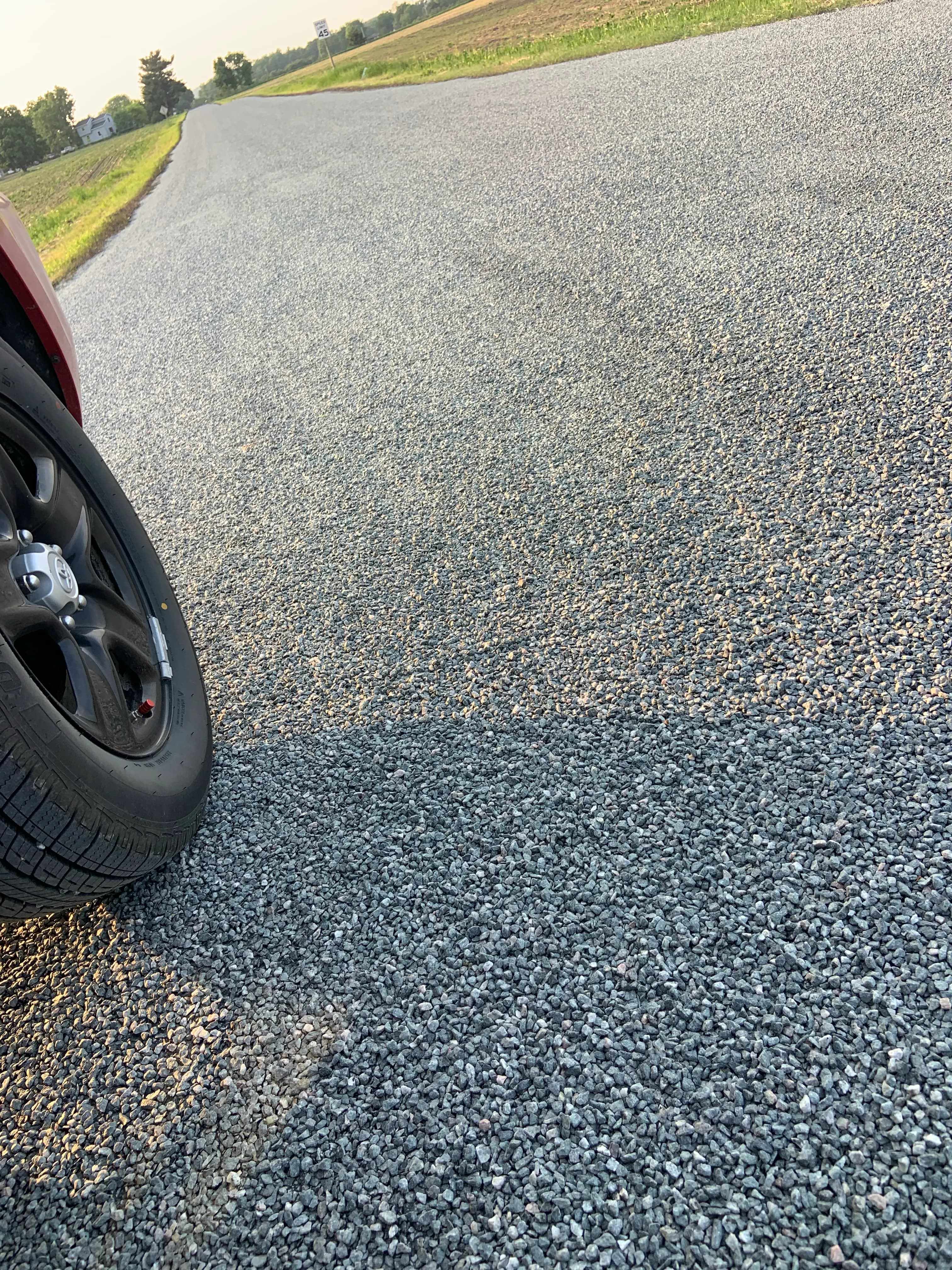 Gravel road with no dust