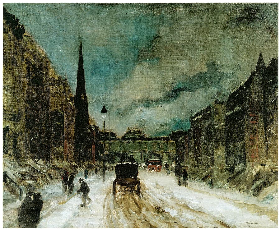 Street-scene-with-snow-robert-henri