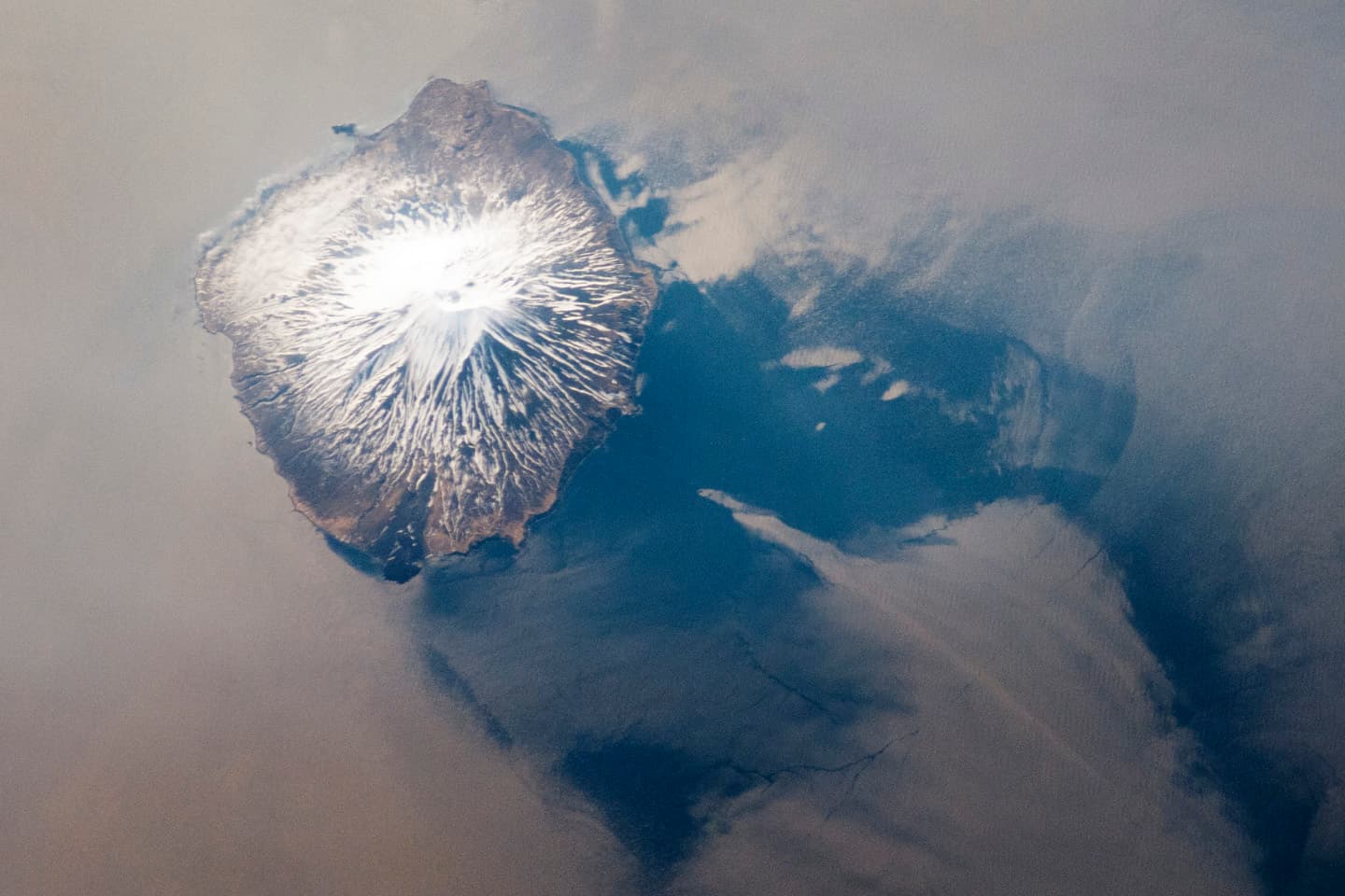 Alatsov Island showing Alaid volcano