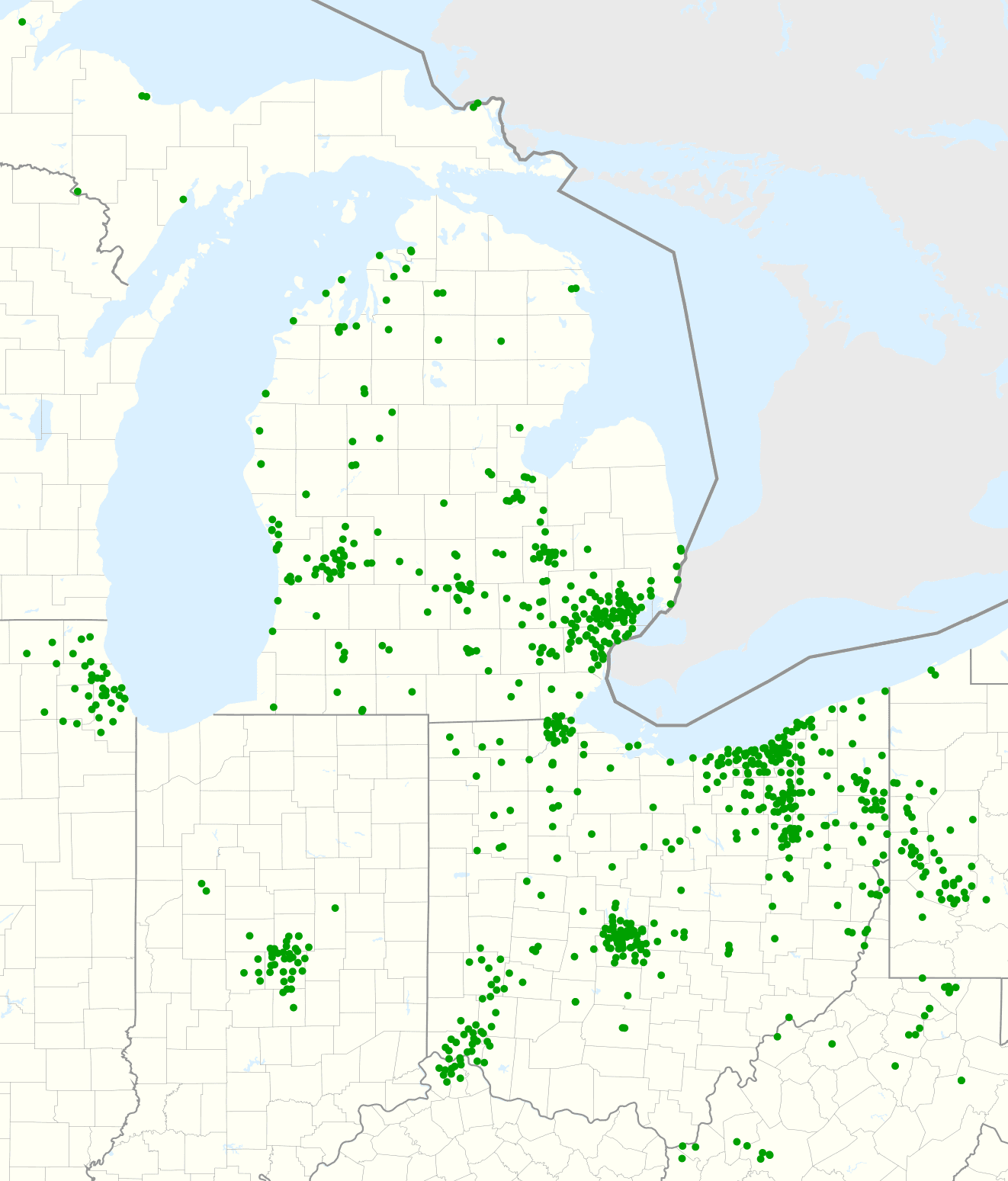 Huntington National Bank footprint map