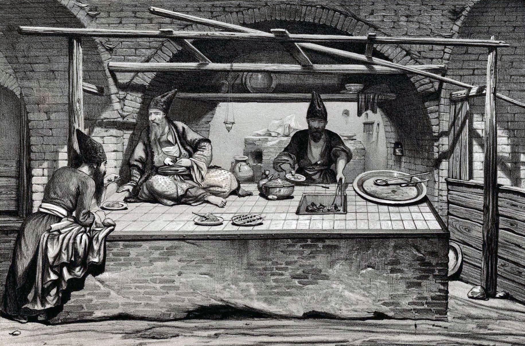 Kitchen Bazaar by Eugène Flandin