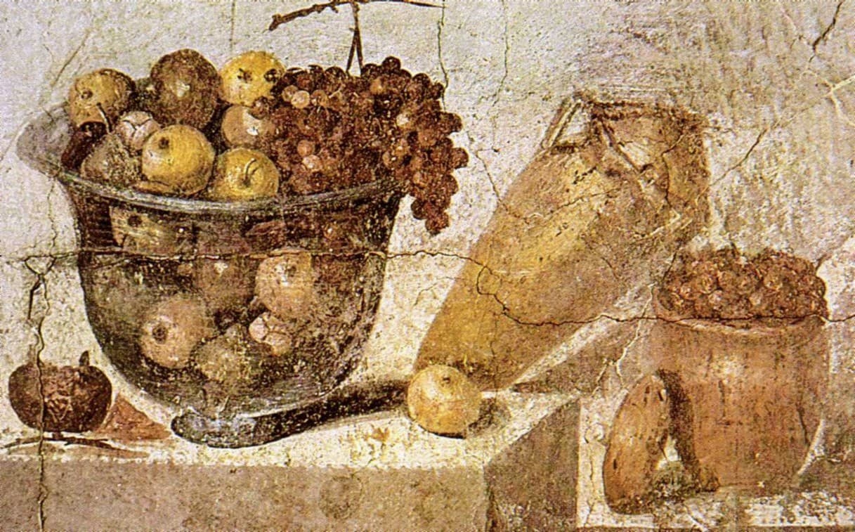 House of Julia Felix still life wine and fruit