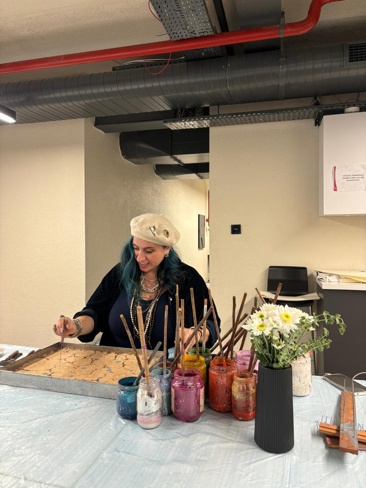 A marbling artist